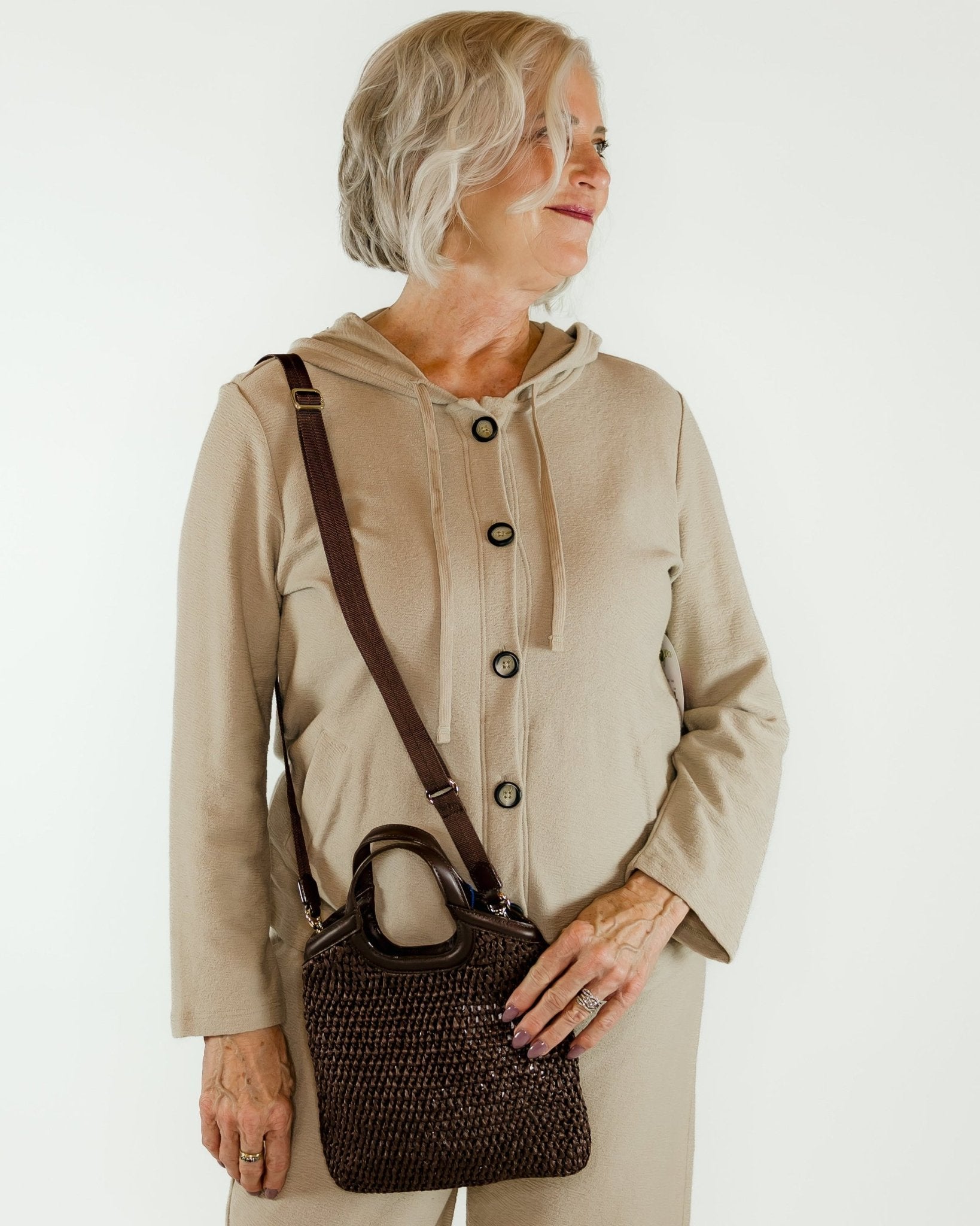 Knit Solid Button Hoodie - Olive You BoutiqueHABITAT229789