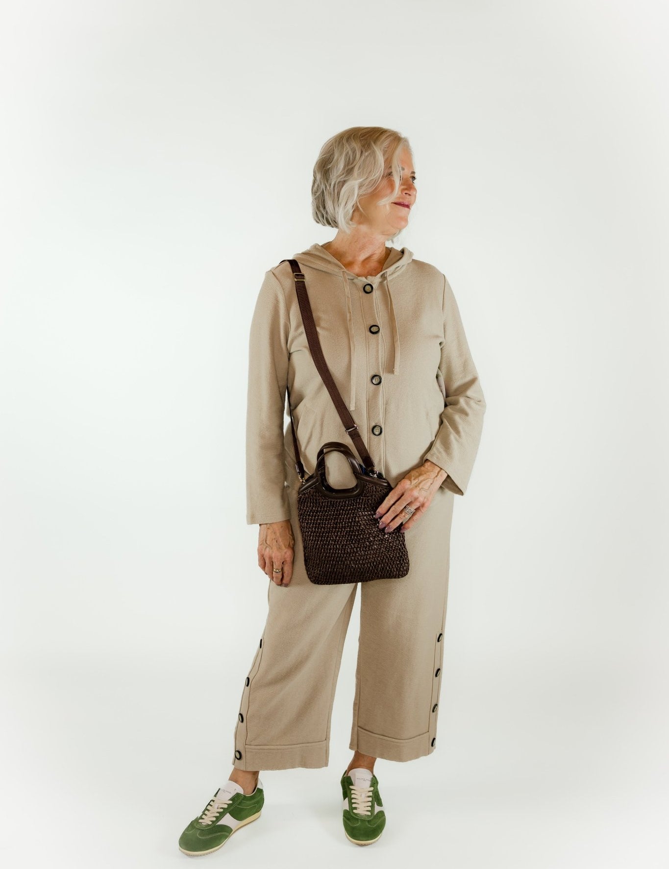 Knit Solid Button Hoodie - Olive You BoutiqueHABITAT229789