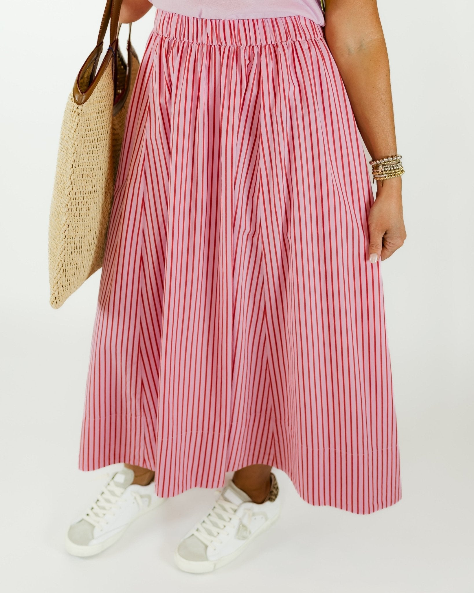 Gwynn Candy Red Midi Skirt - Olive You BoutiqueXIRENA229172
