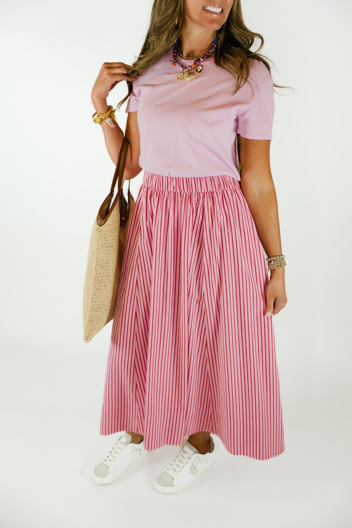 Gwynn Candy Red Midi Skirt - Olive You BoutiqueXIRENA229172