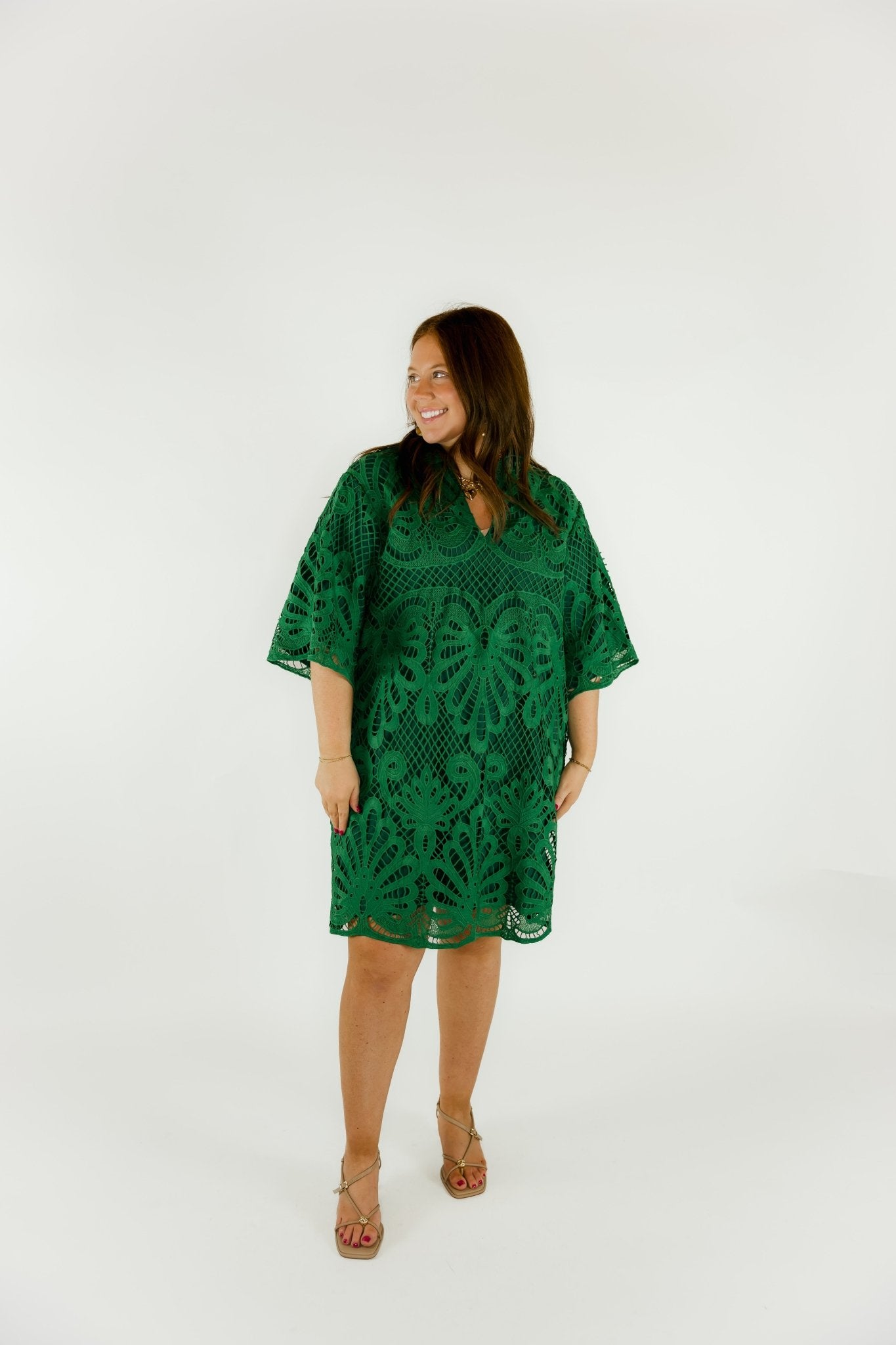 Lace Overlay Dress - Olive You BoutiqueJADE226100