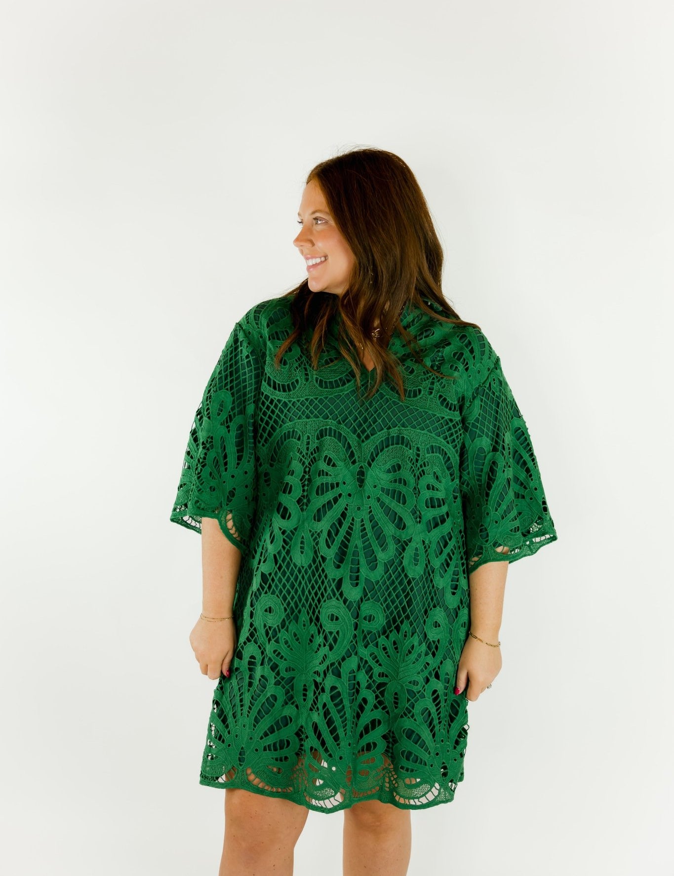 Lace Overlay Dress - Olive You BoutiqueJADE226100