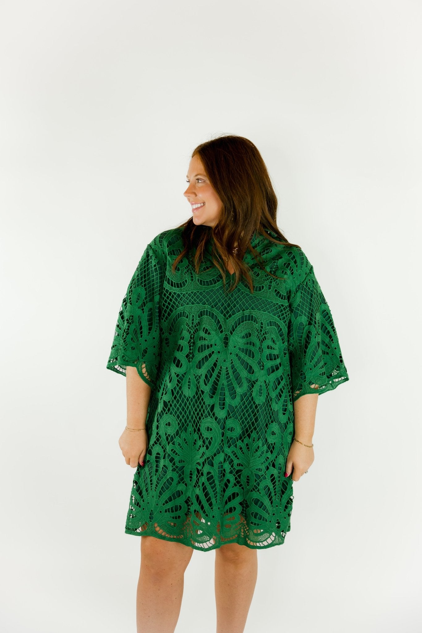 Lace Overlay Dress - Olive You BoutiqueJADE226100