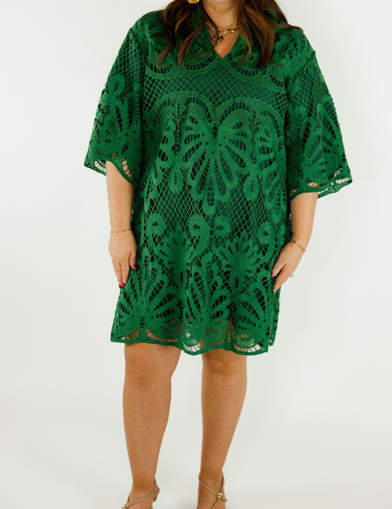 Lace Overlay Dress - Olive You BoutiqueJADE226100