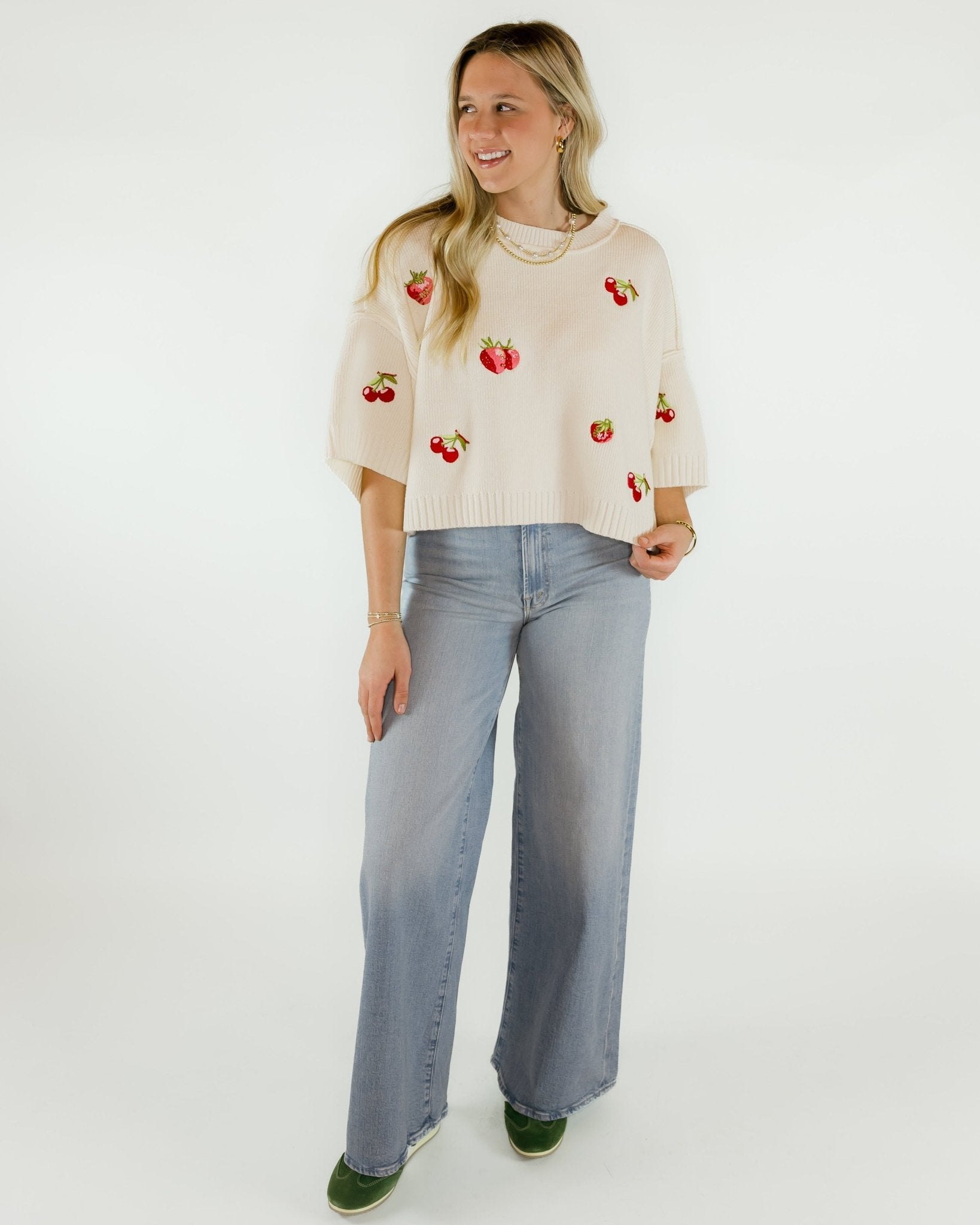 Short Sleeve Fruit Sweater - Olive You BoutiqueOLIVE YOU230948