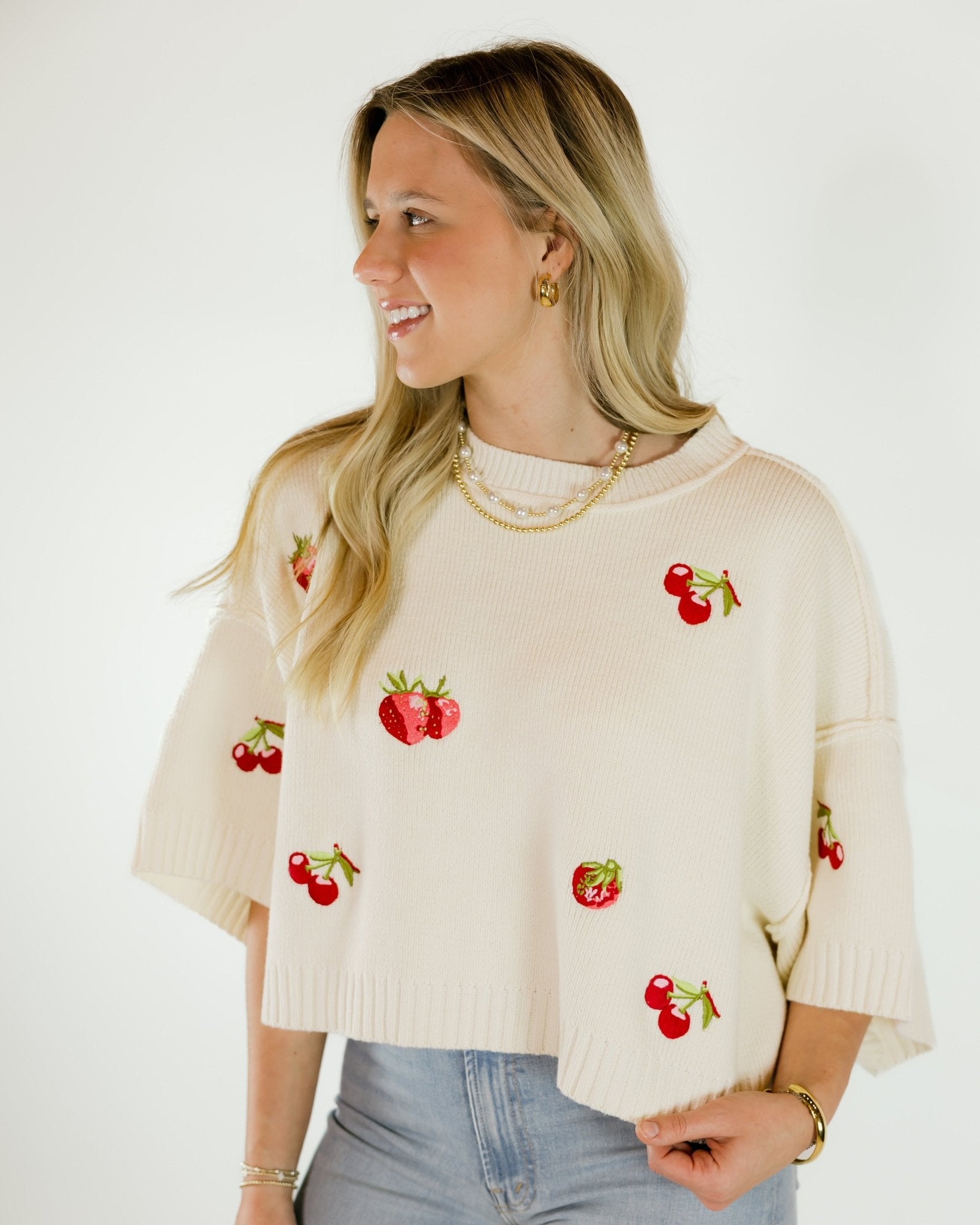 Short Sleeve Fruit Sweater - Olive You BoutiqueOLIVE YOU230948