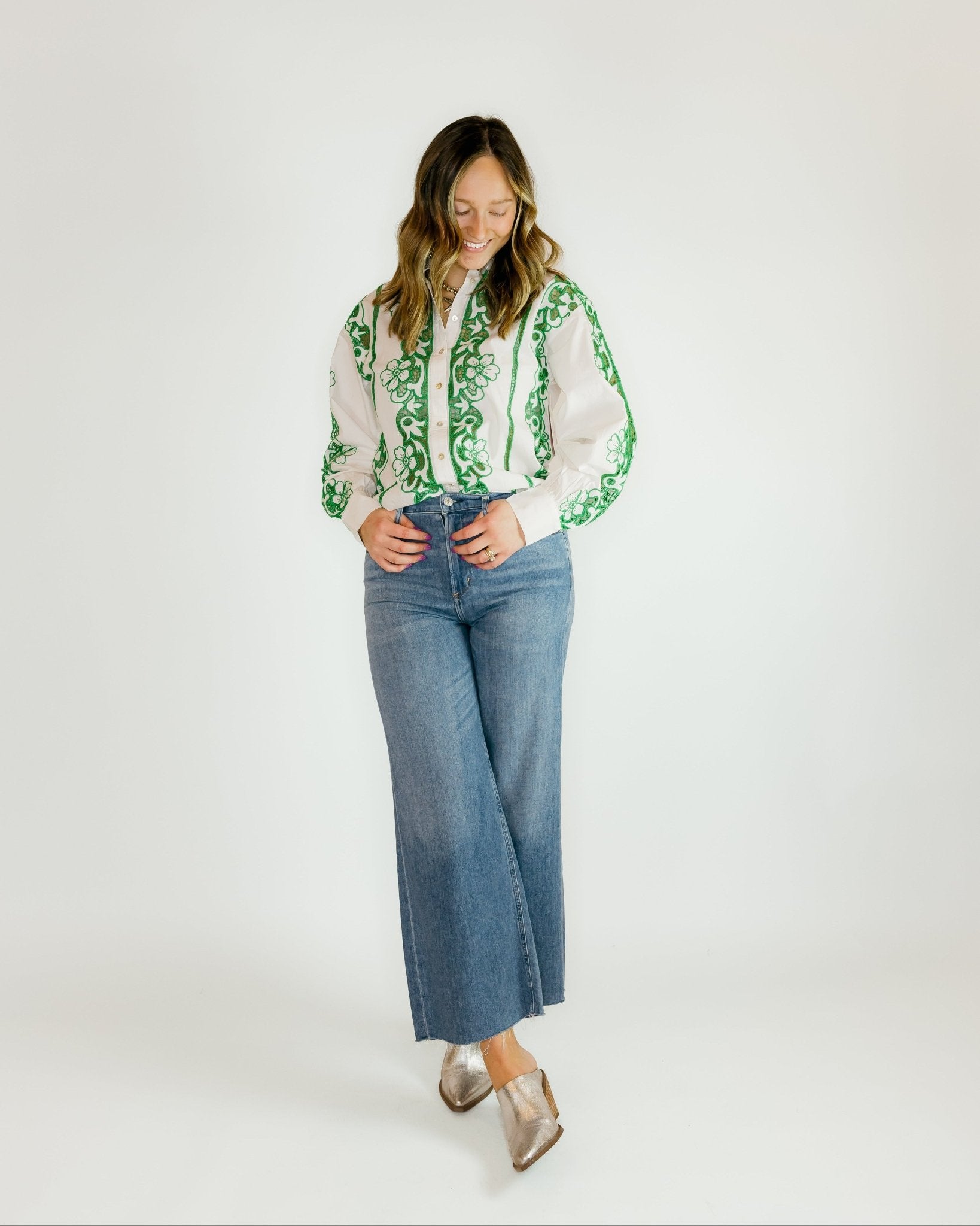 Trinity Button Up Blouse - Olive You BoutiqueLOVE THE LABEL228410L2601-3346