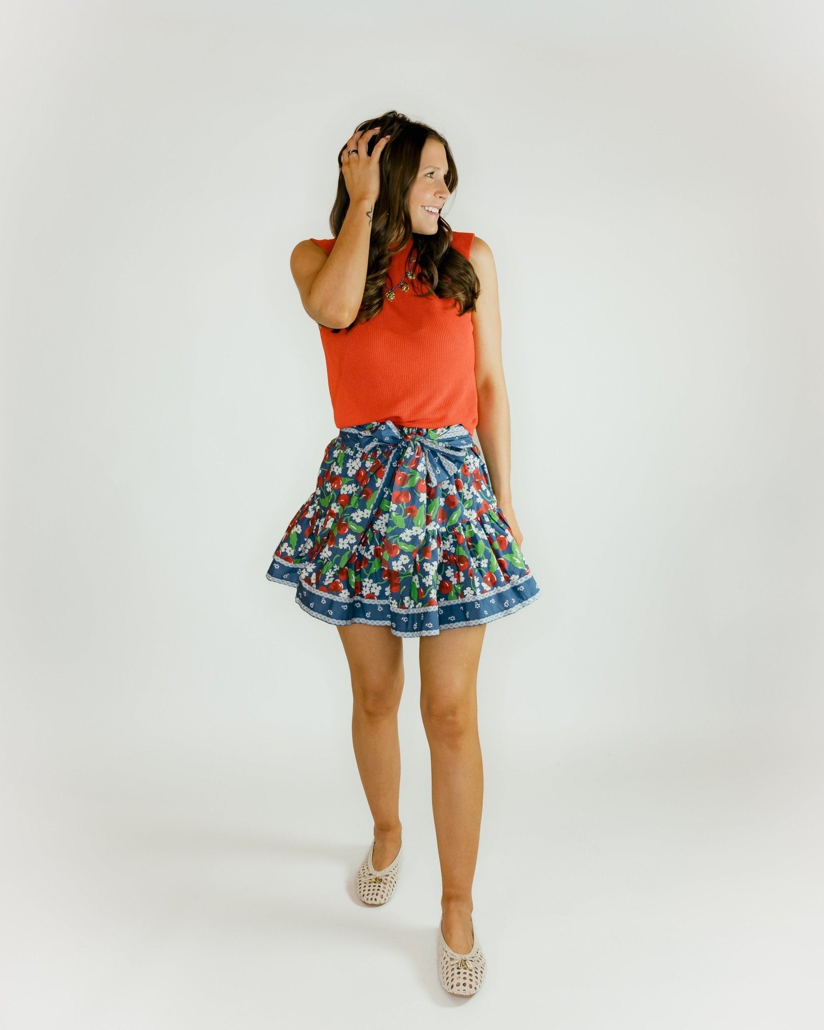Ruby Cherry Picnic Skirt - Olive You BoutiqueLOVE THE LABEL228401L2601-823