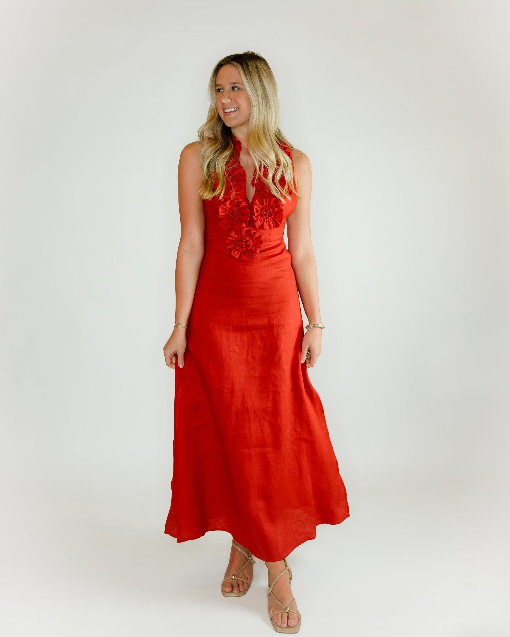 Scarlett Bloom Red Midi Dress - Olive You BoutiqueFARM RIO227531347760