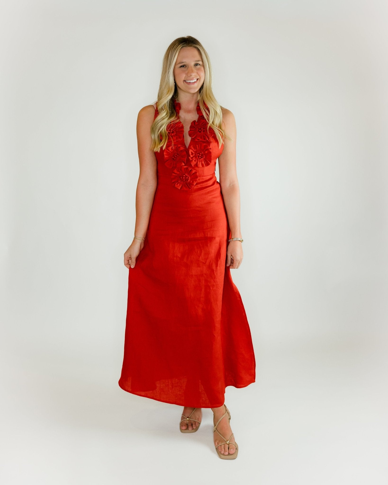Scarlett Bloom Red Midi Dress - Olive You BoutiqueFARM RIO227531347760