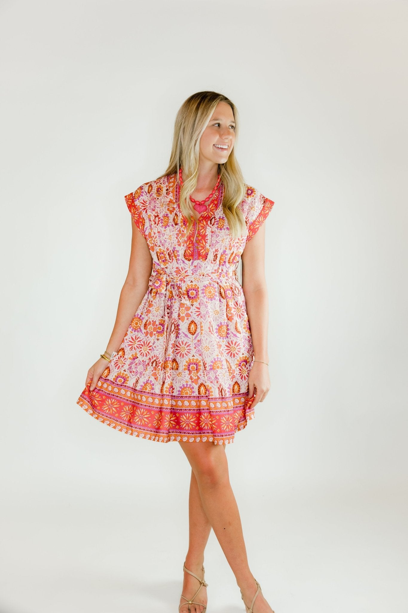 Boho Sunburst Pin Tuck Dress - Olive You BoutiqueJOY JOY22911776B7569