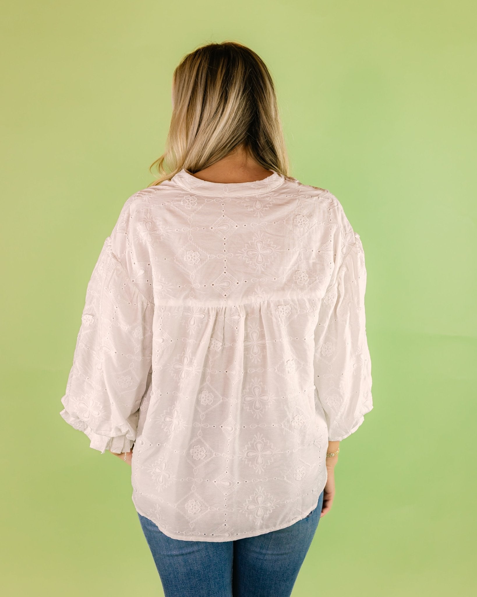 Eyelet Detail Solid Blouse - Olive You BoutiqueOLIVE YOU232486FT20532