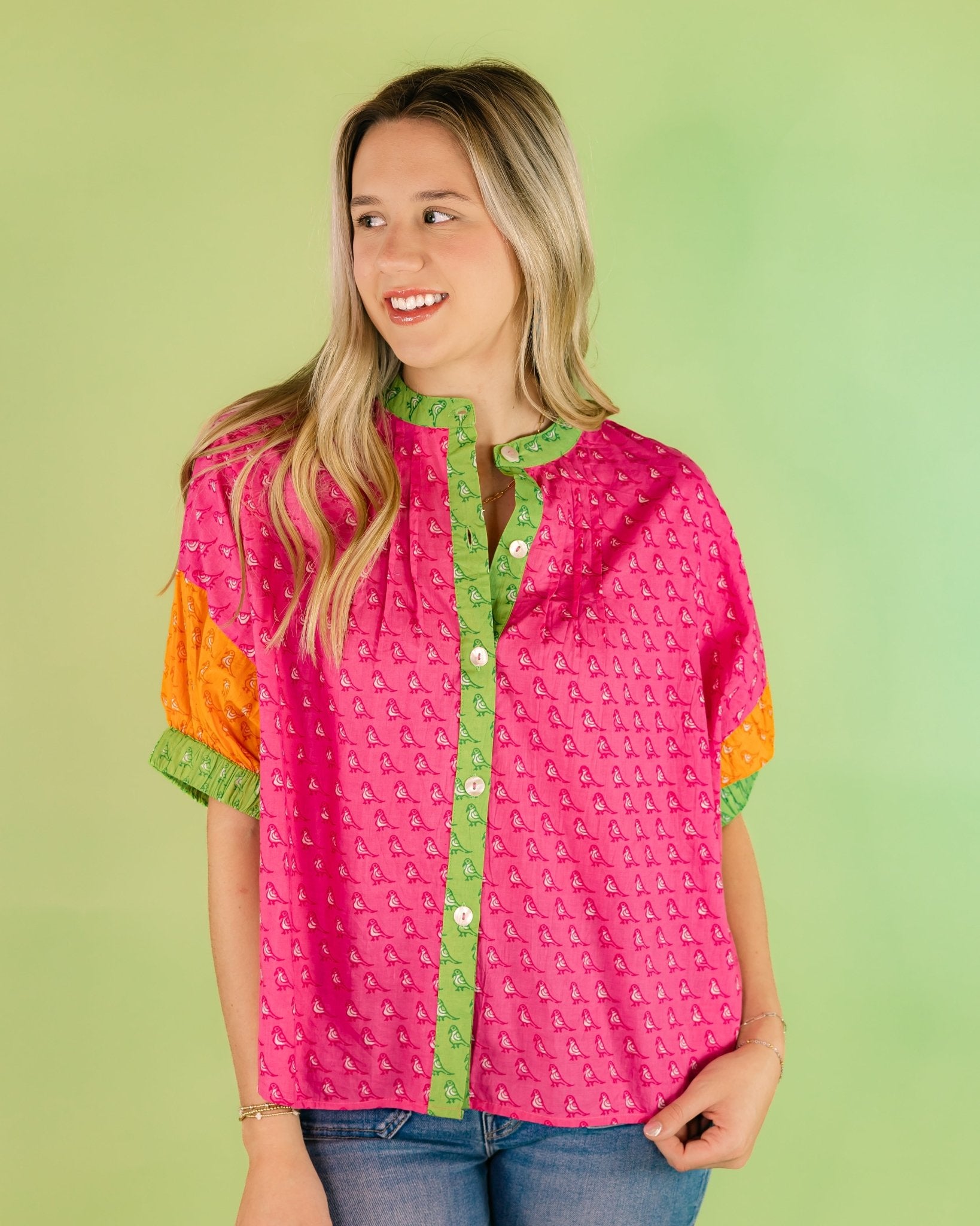 Little Birdie Button Front Blouse - Olive You BoutiqueIVY JANE230630650463