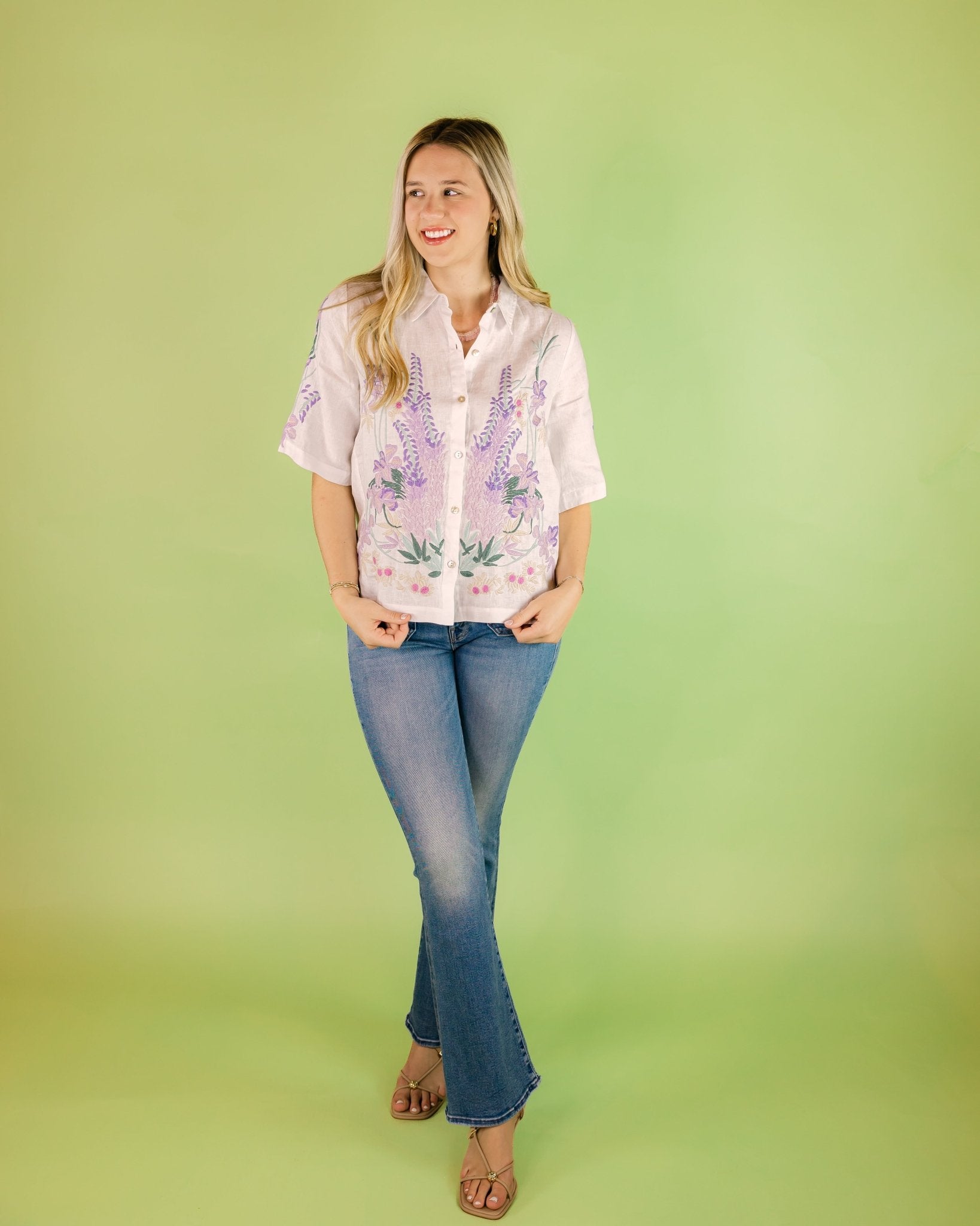 Marleigh Linen Kimono Shirt - Olive You BoutiqueJOHNNY WAS COLLECTION227666J11326-3