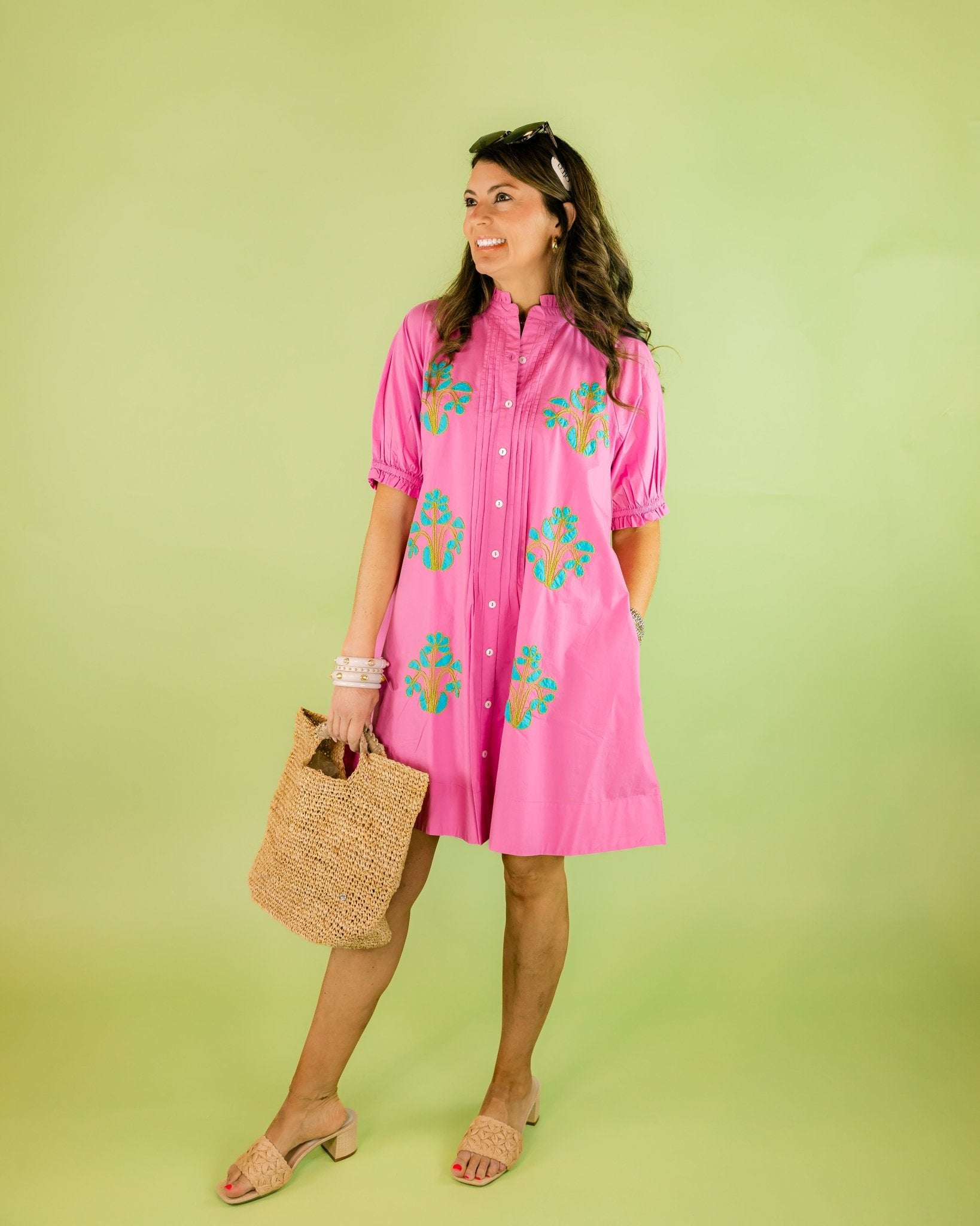 Embroidered Detail Swing Dress - Olive You BoutiqueUNCLE FRANK23059675774