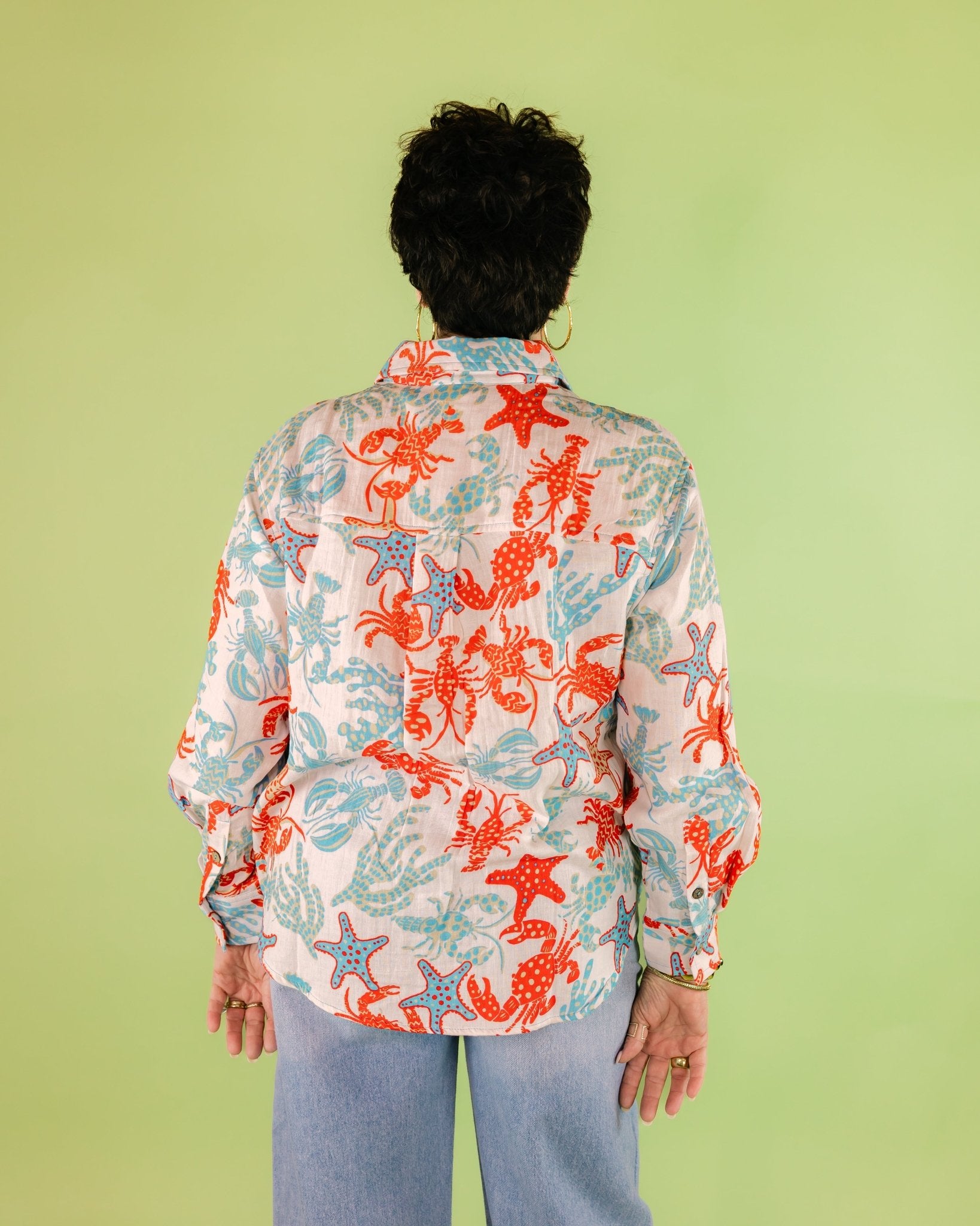Lobster Starfish Button Front Shirt - Olive You BoutiqueIVY JANE230614650465