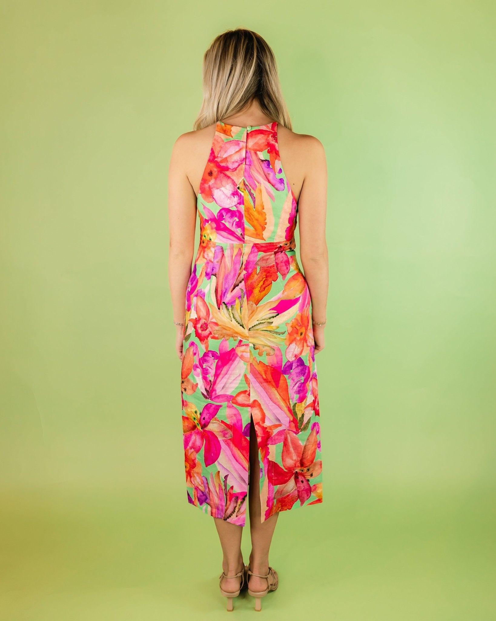 Artsy Floral Green Midi Dress - Olive You BoutiqueFARM RIO227554358939