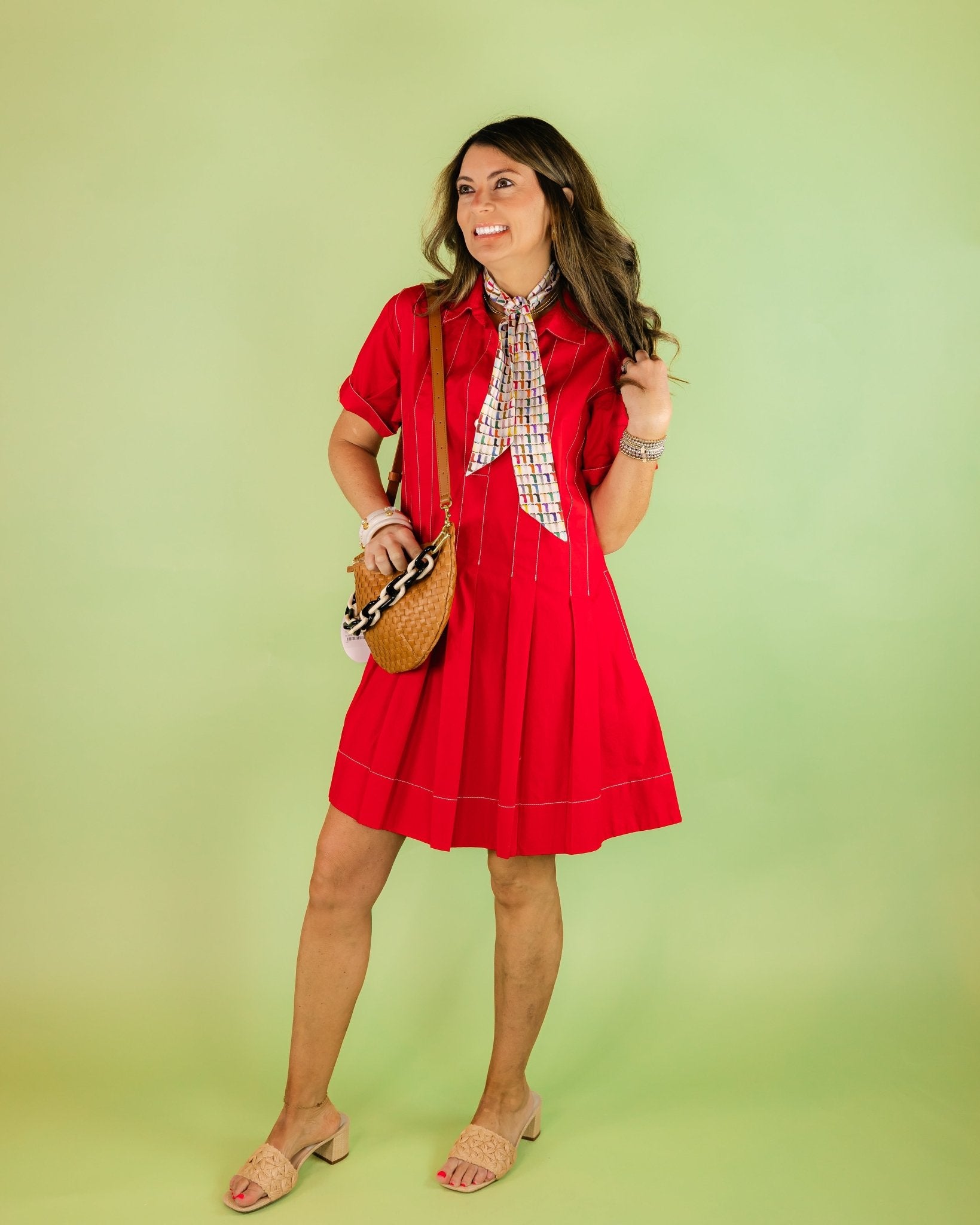 Pleated Collar Shirt Dress – Olive You Boutique