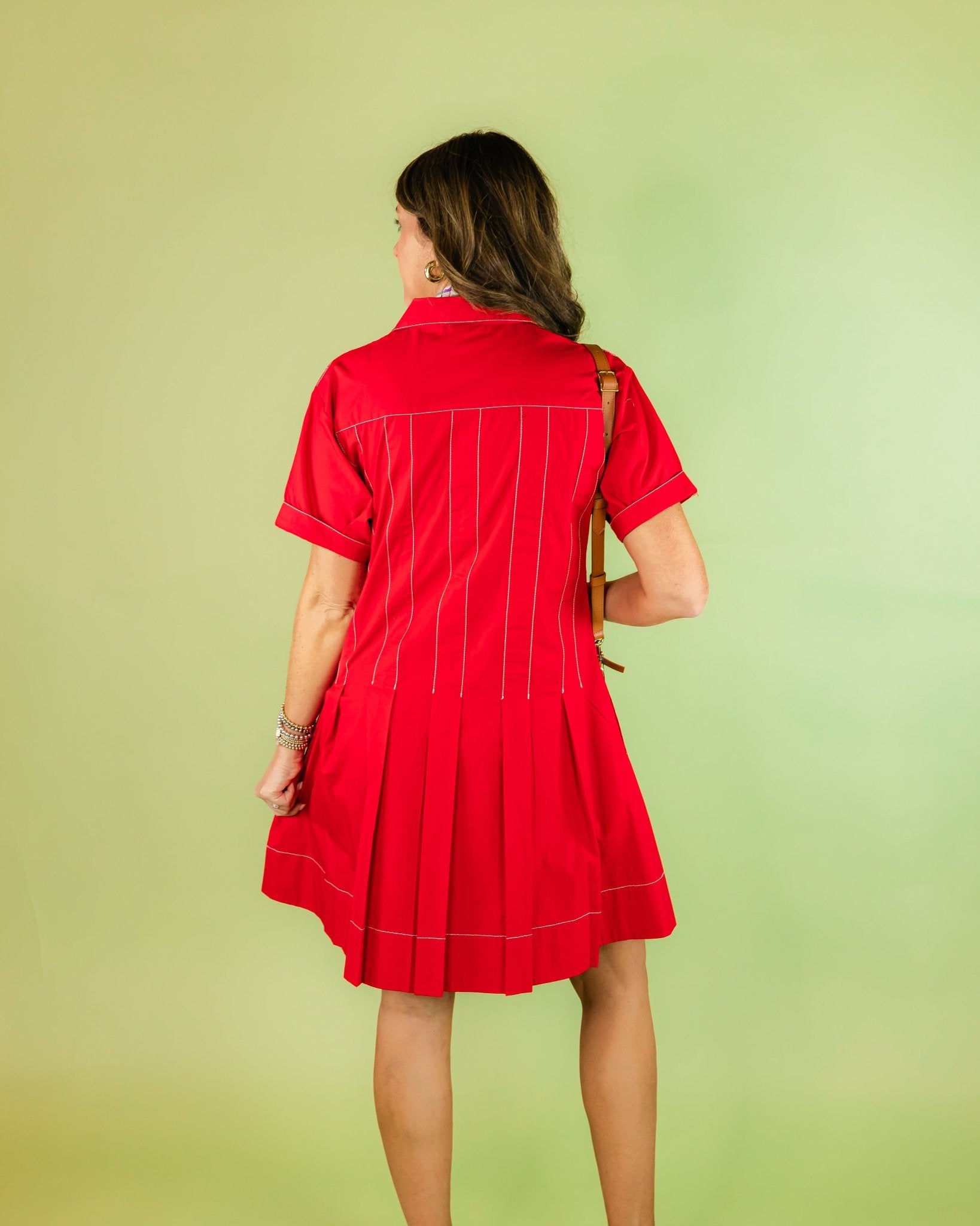 Pleated Collar Shirt Dress - Olive You BoutiqueUNCLE FRANK23056875776