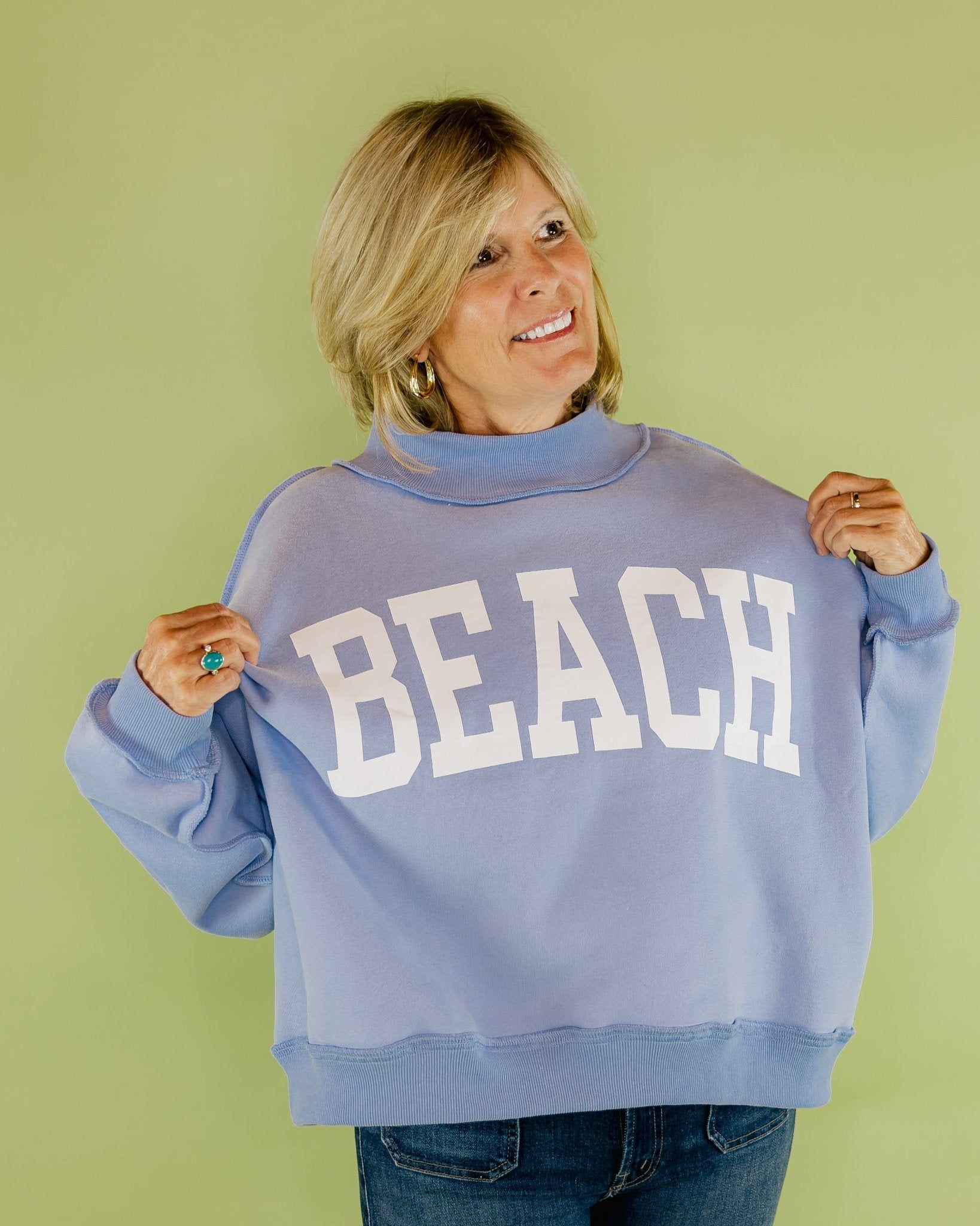 Reversible Mockneck Sweatshirt - Olive You BoutiqueOLIVE YOU226272