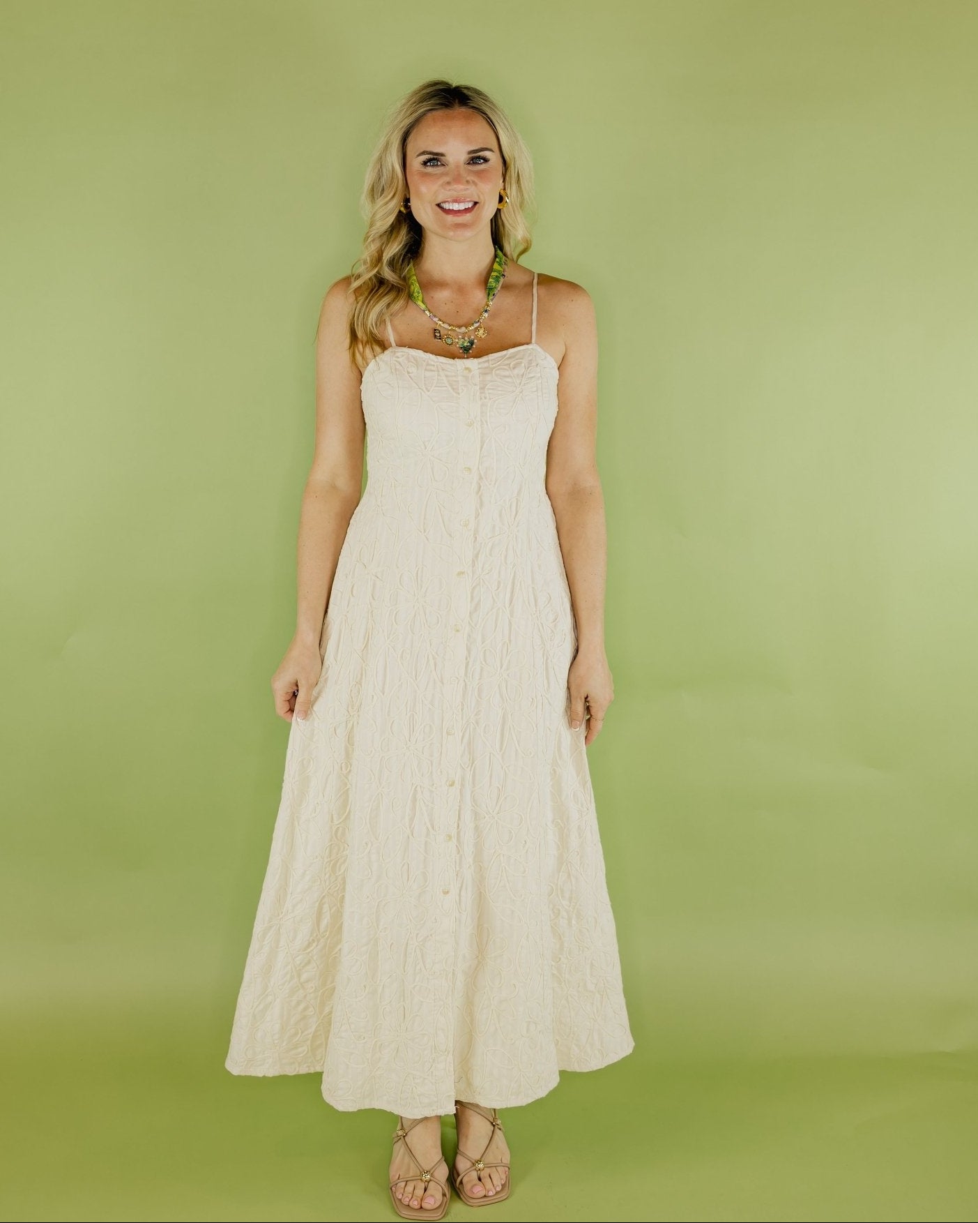 Angel Eyes Textured Midi Dress - Olive You BoutiqueZ SUPPLY, INC.230054