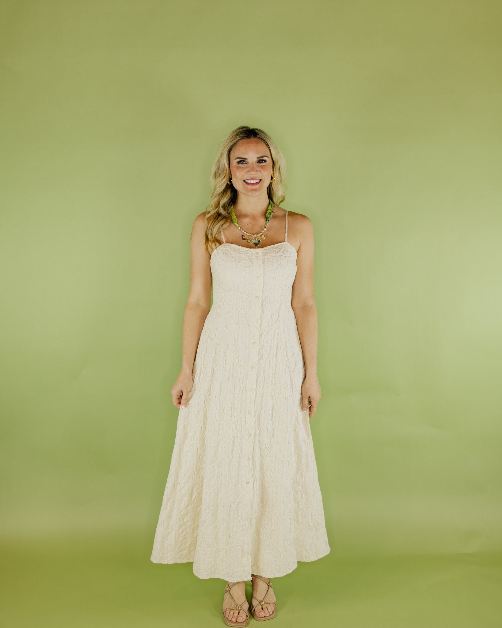 Angel Eyes Textured Midi Dress - Olive You BoutiqueZ SUPPLY, INC.230054
