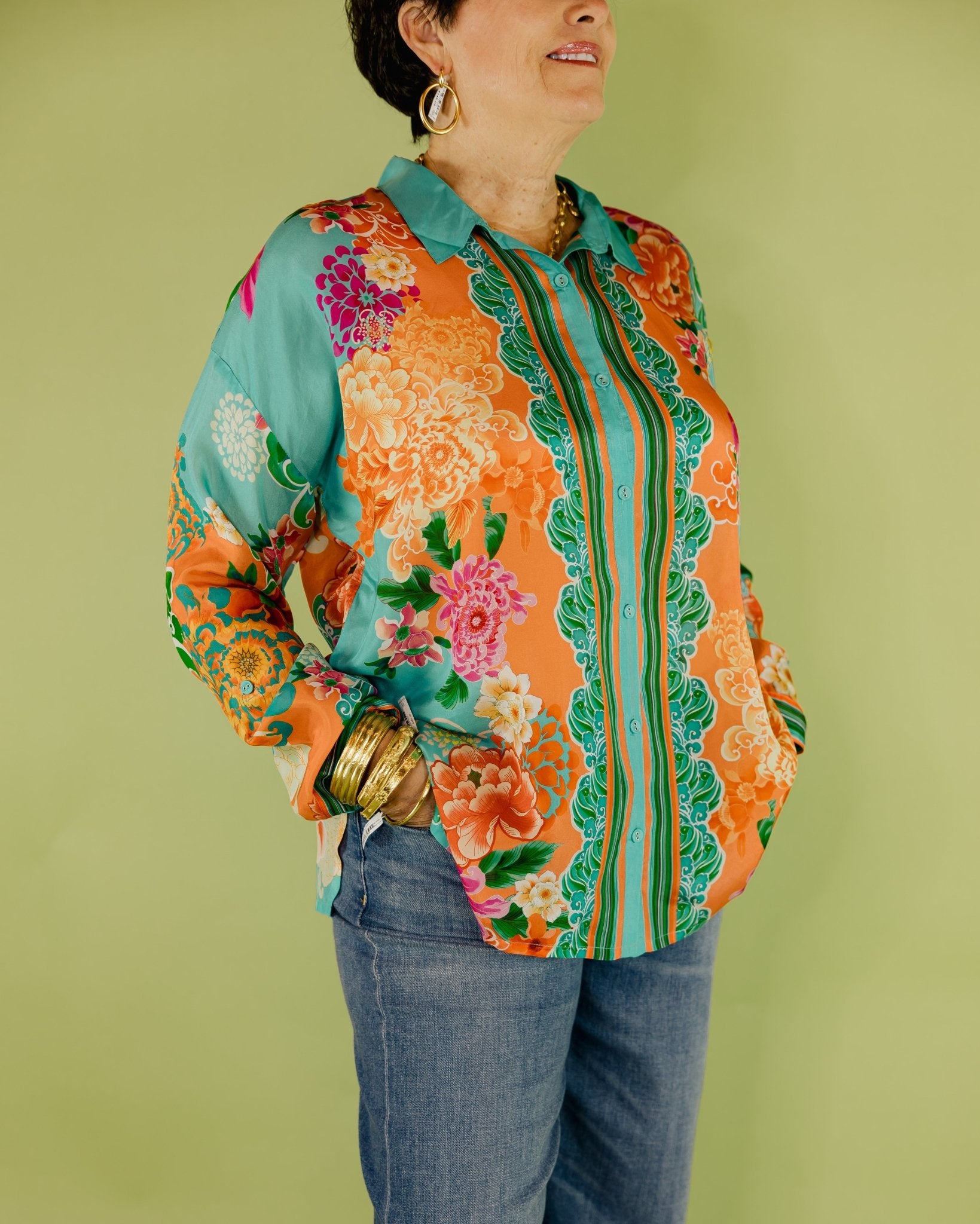 Audrey Button Up Shirt - Olive You BoutiqueJOHNNY WAS COLLECTION227738