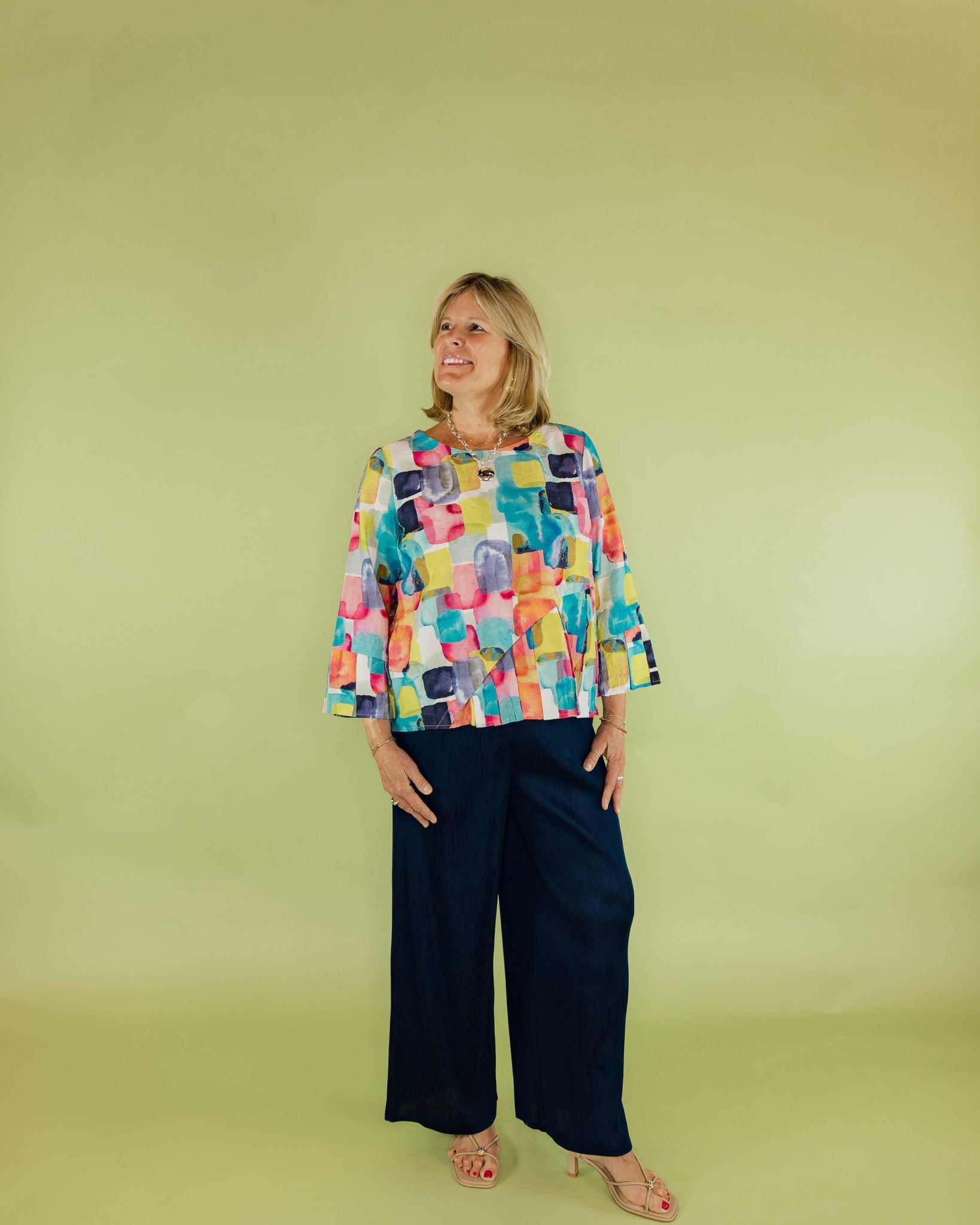 Rayon Crinkle Multi Arc Top - Olive You BoutiqueOLIVIA BY HABITAT229908