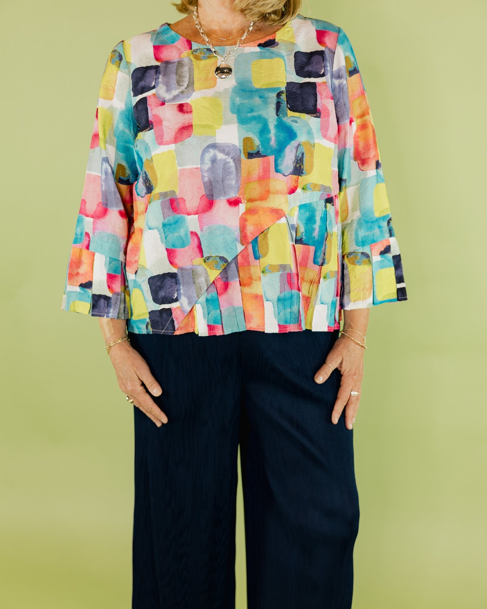 Rayon Crinkle Multi Arc Top - Olive You BoutiqueOLIVIA BY HABITAT229908