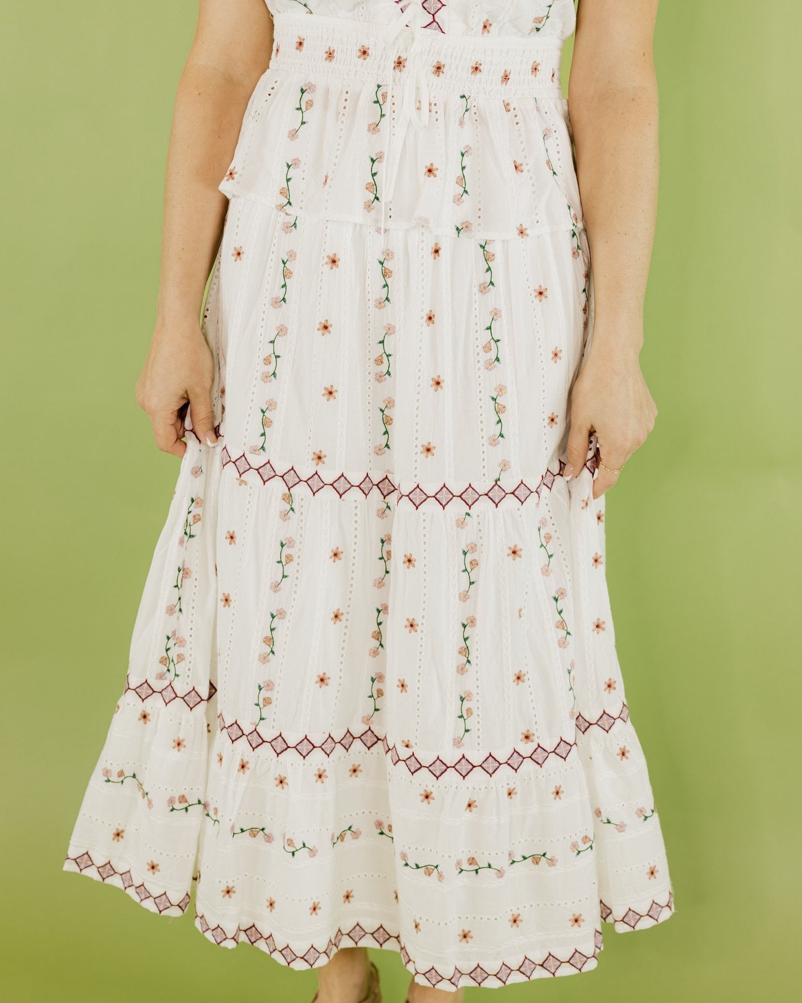 Billie Tiered Midi Skirt - Olive You BoutiqueALLISON228236
