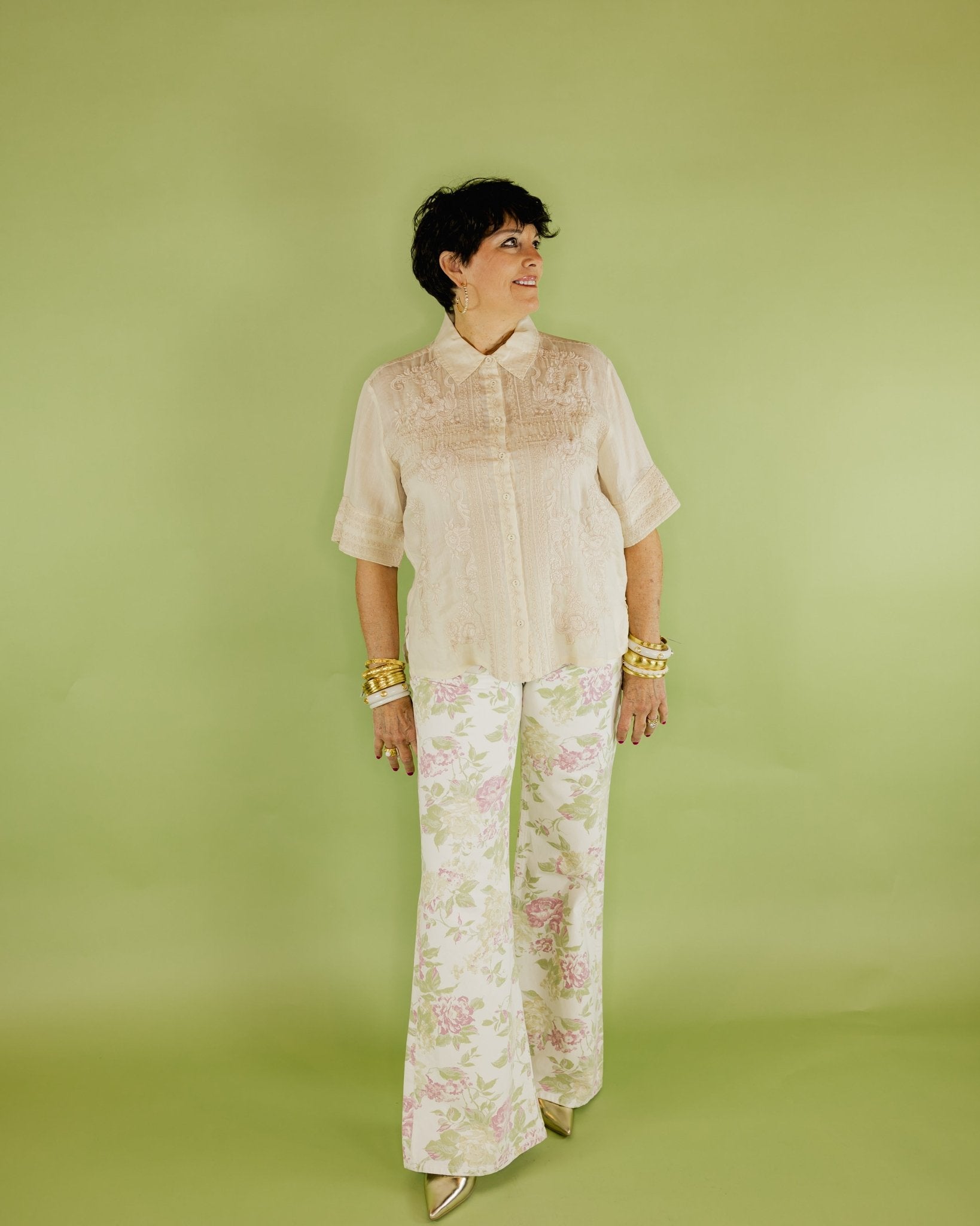 Solid Embroidered Blouse - Olive You BoutiqueJOHNNY WAS COLLECTION227728