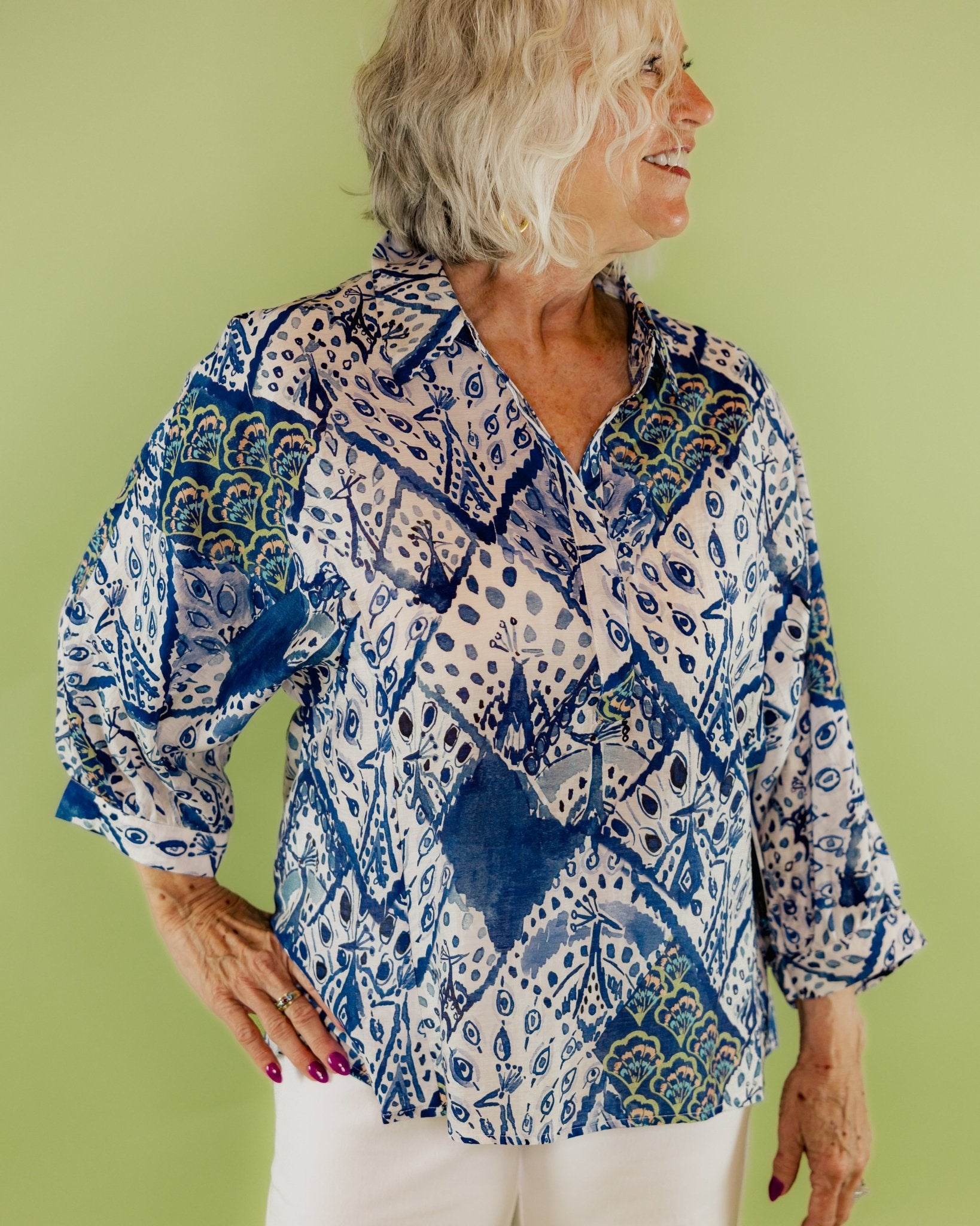 Blue Mix Top - Olive You BoutiqueLIOR228966