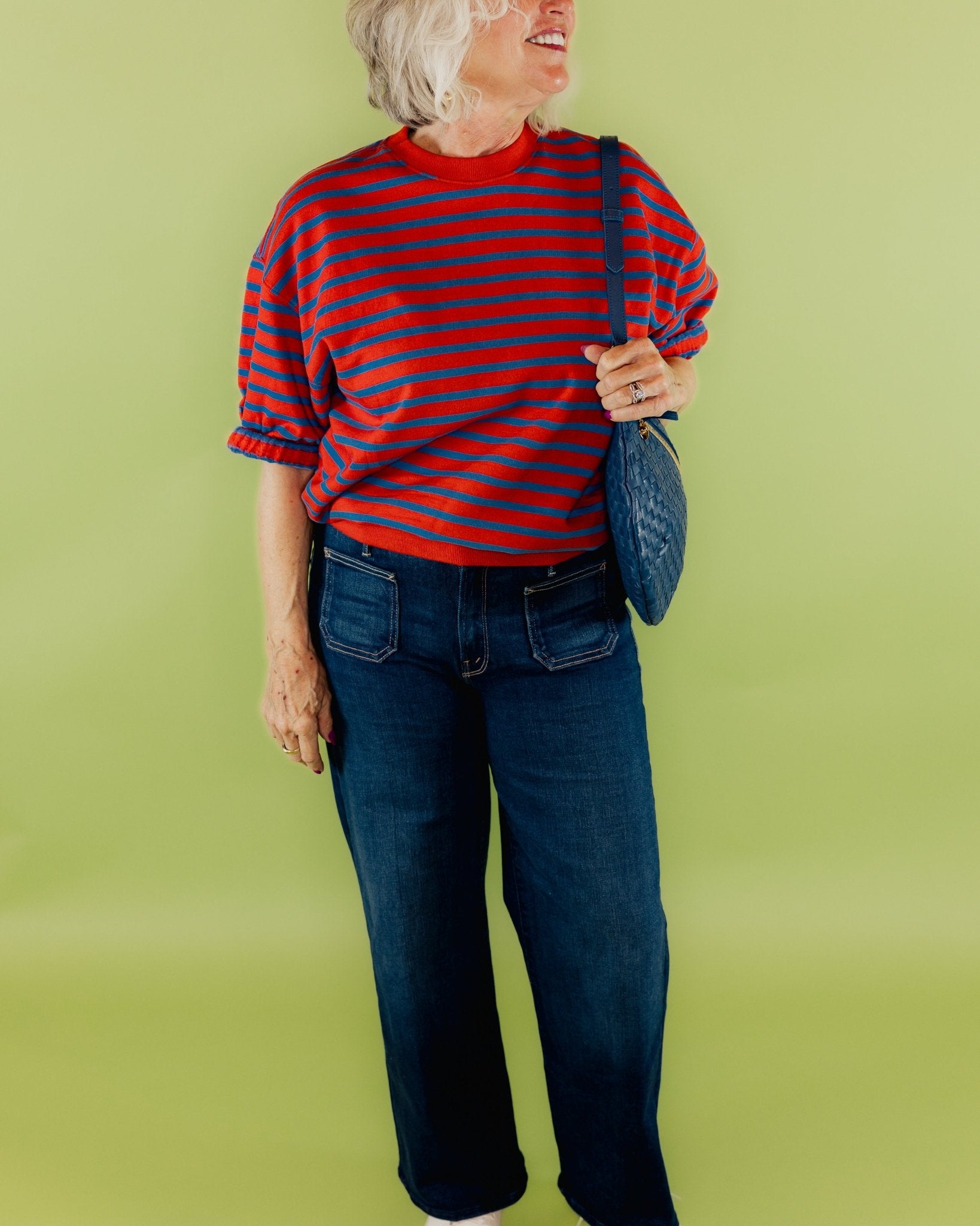 Oversized Stripe Sweatshirt - Olive You BoutiqueClare V.227221