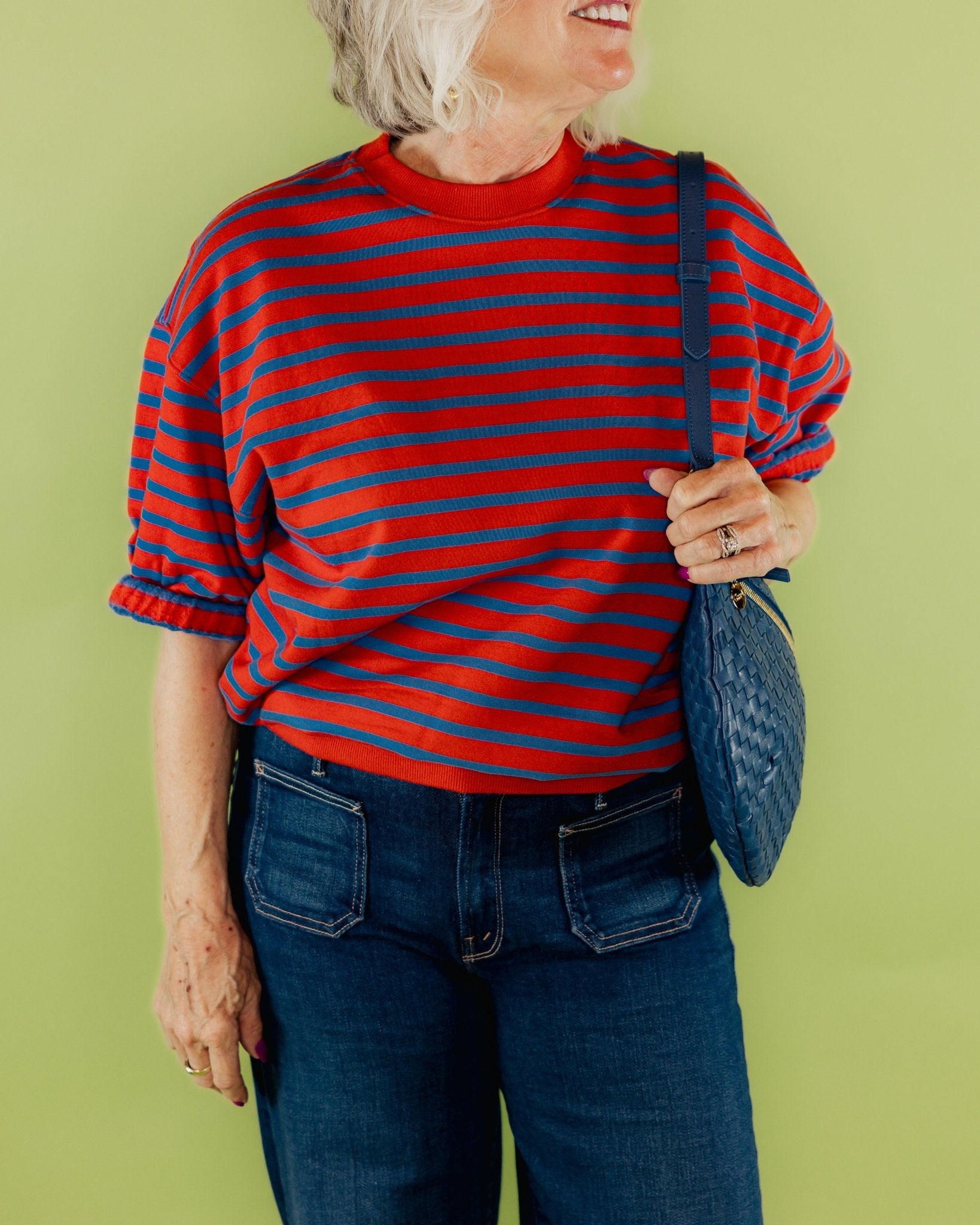 Oversized Stripe Sweatshirt - Olive You BoutiqueClare V.227221