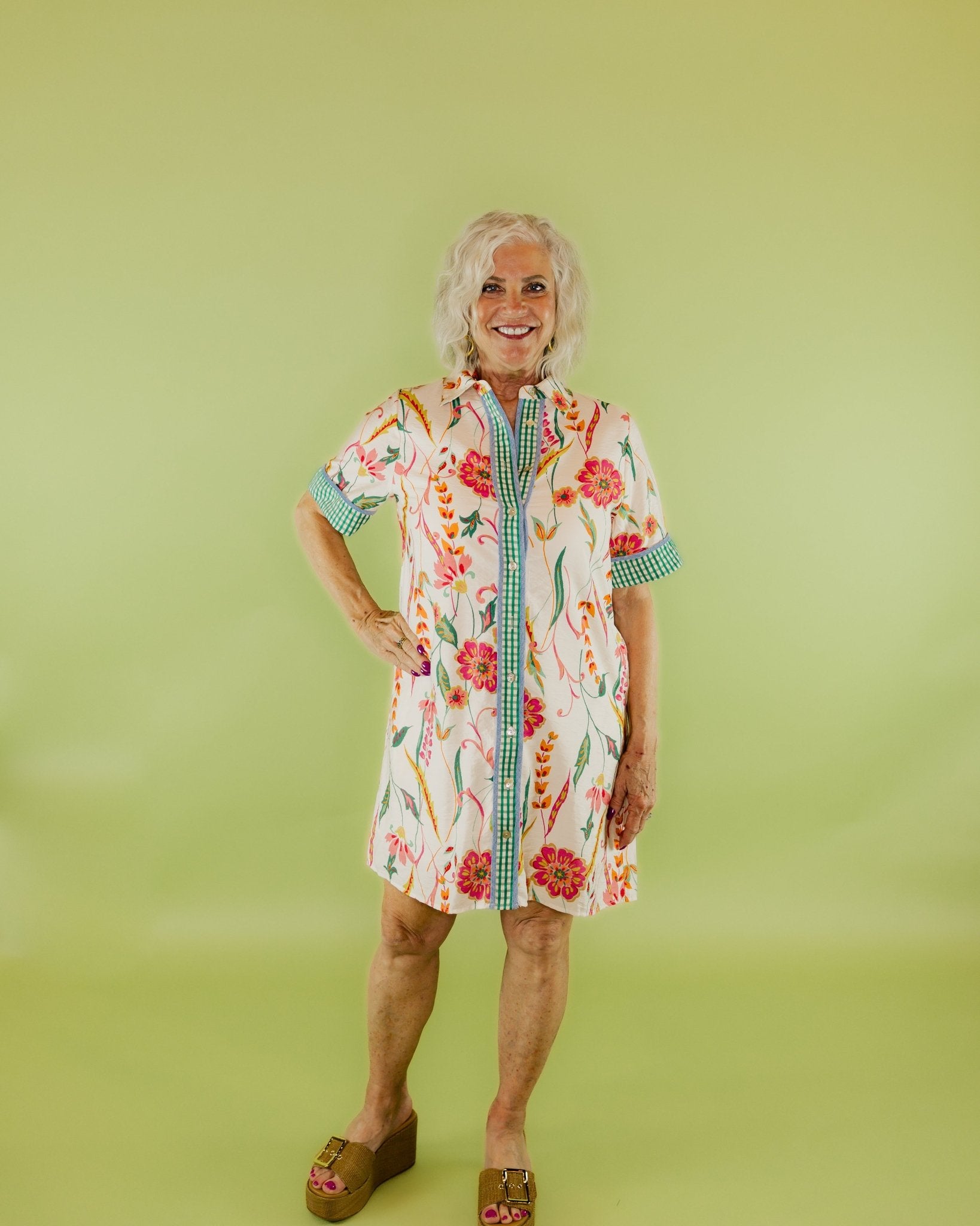 Floral Print Collared Dress - Olive You BoutiqueOLIVE YOU231611