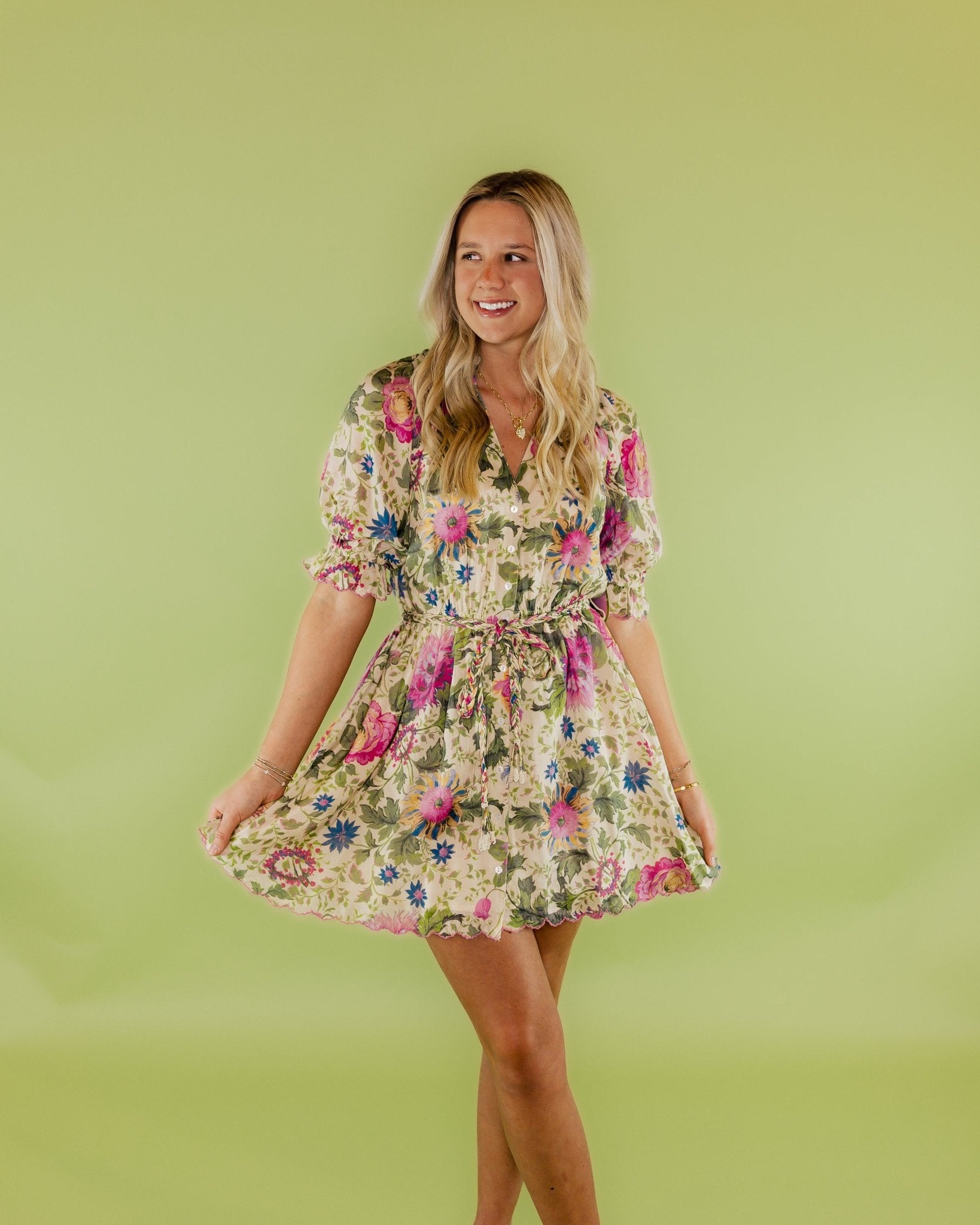 Exquisite Floral Mini Dress - Olive You BoutiqueLOVE THE LABEL229136