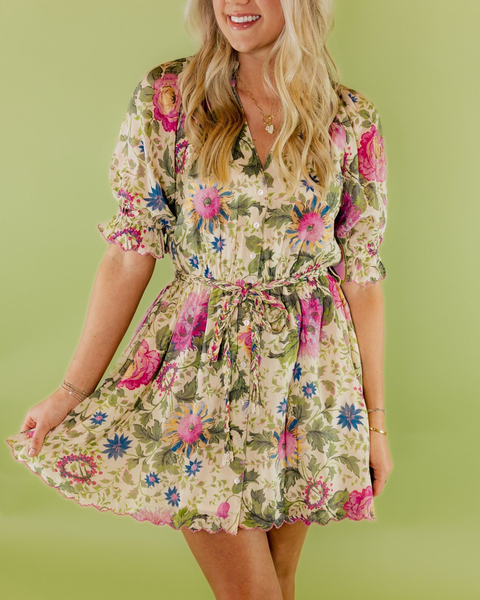Exquisite Floral Mini Dress - Olive You BoutiqueLOVE THE LABEL229136