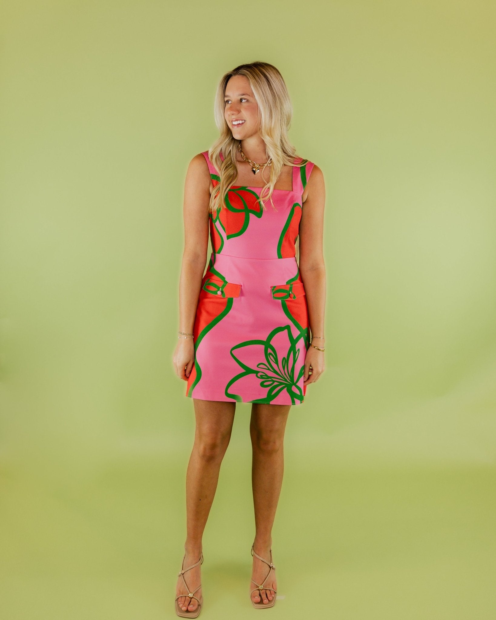 Floral Pocket Front Mini Dress - Olive You BoutiqueALDEN ADAIR228177