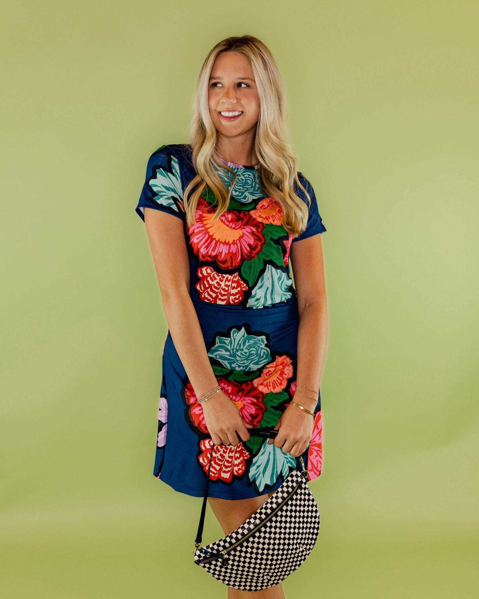 Floral Fitted Short Sleeve Mini Dress - Olive You BoutiqueALDEN ADAIR228189