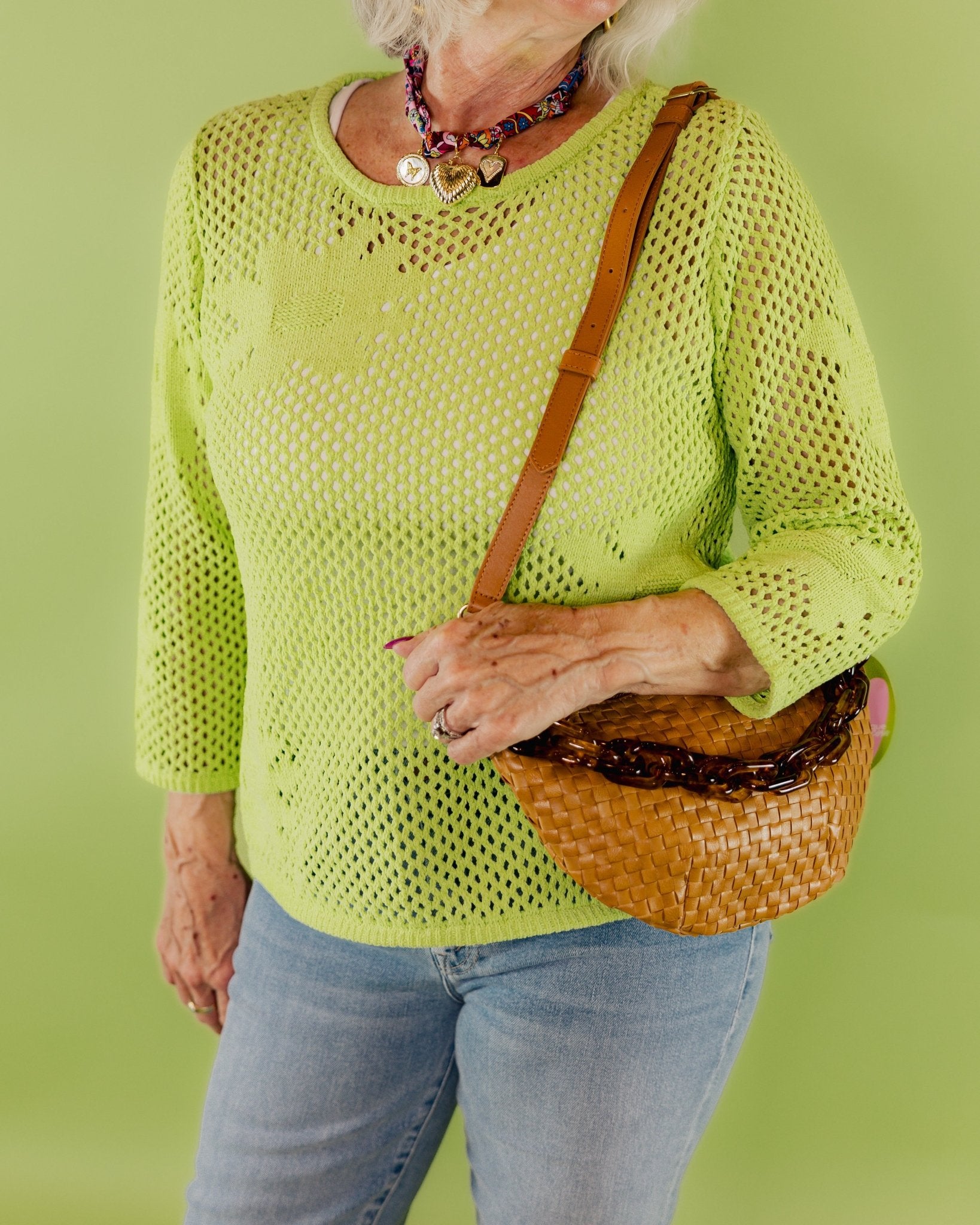 Floral Crochet Sweater - Olive You BoutiqueESCAPE BY HABITAT230543