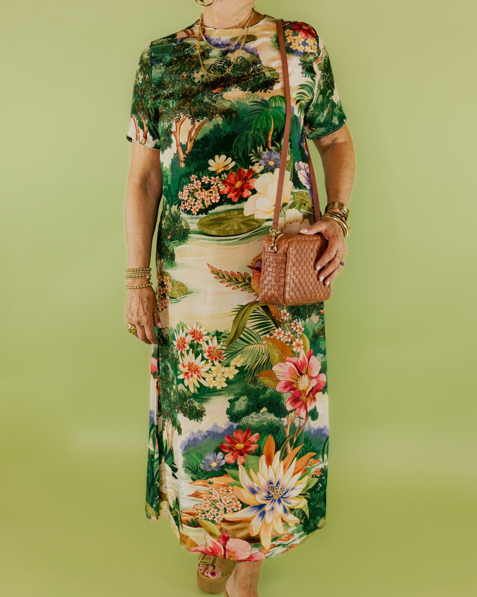 Oriental Garden Maxi Dress - Olive You BoutiqueFARM227463