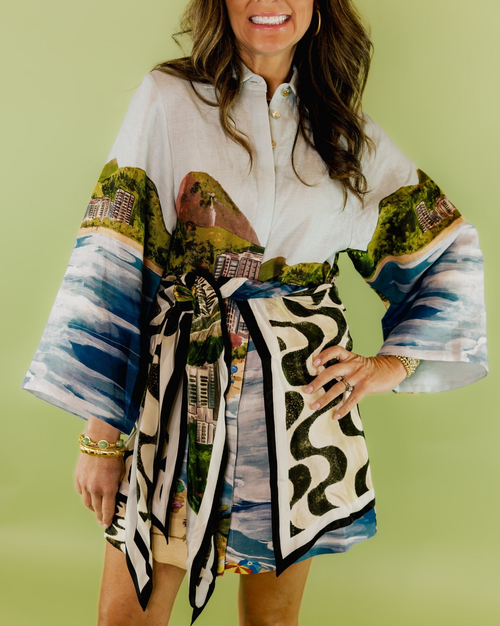 Copacabana Beach Kimono Dress - Olive You BoutiqueFARM227443
