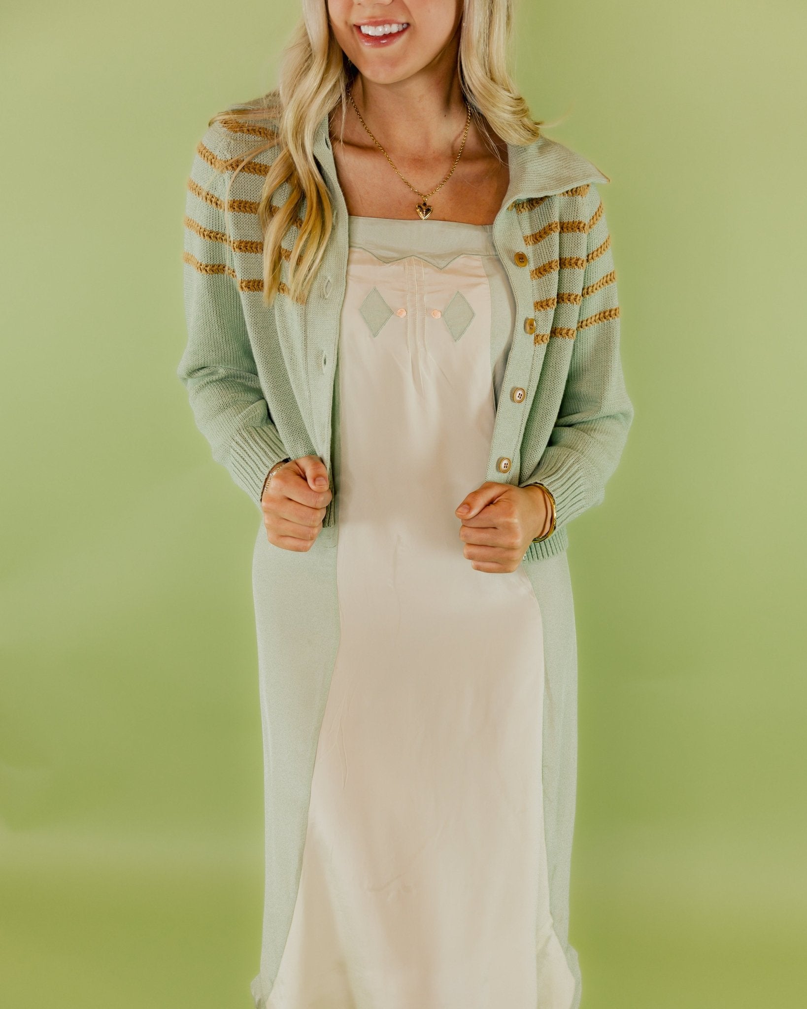 Striped Button Front Cardigan - Olive You BoutiqueTHE GREAT229212