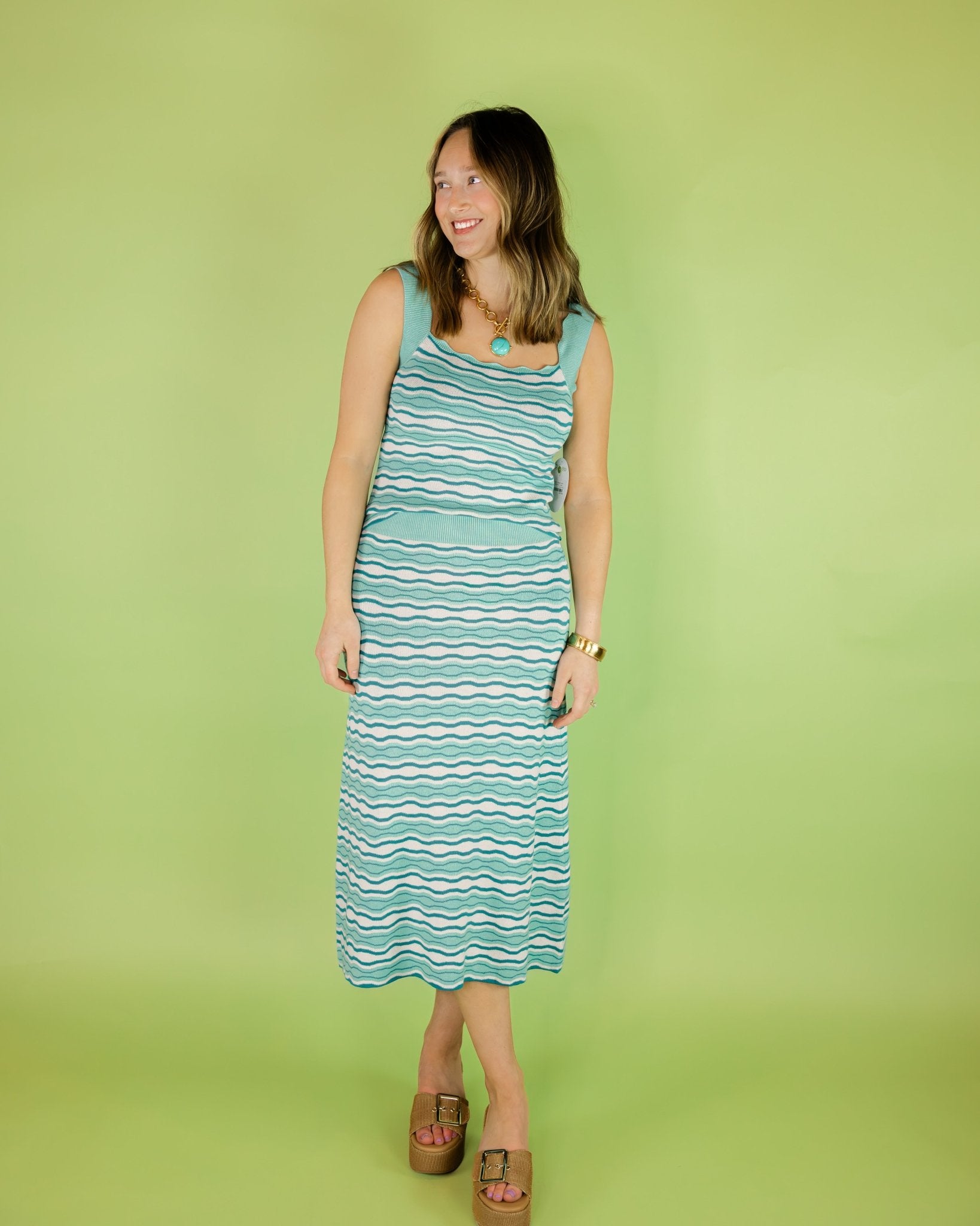 Wavey Knit Midi Skirt - Olive You BoutiqueALLISON228252