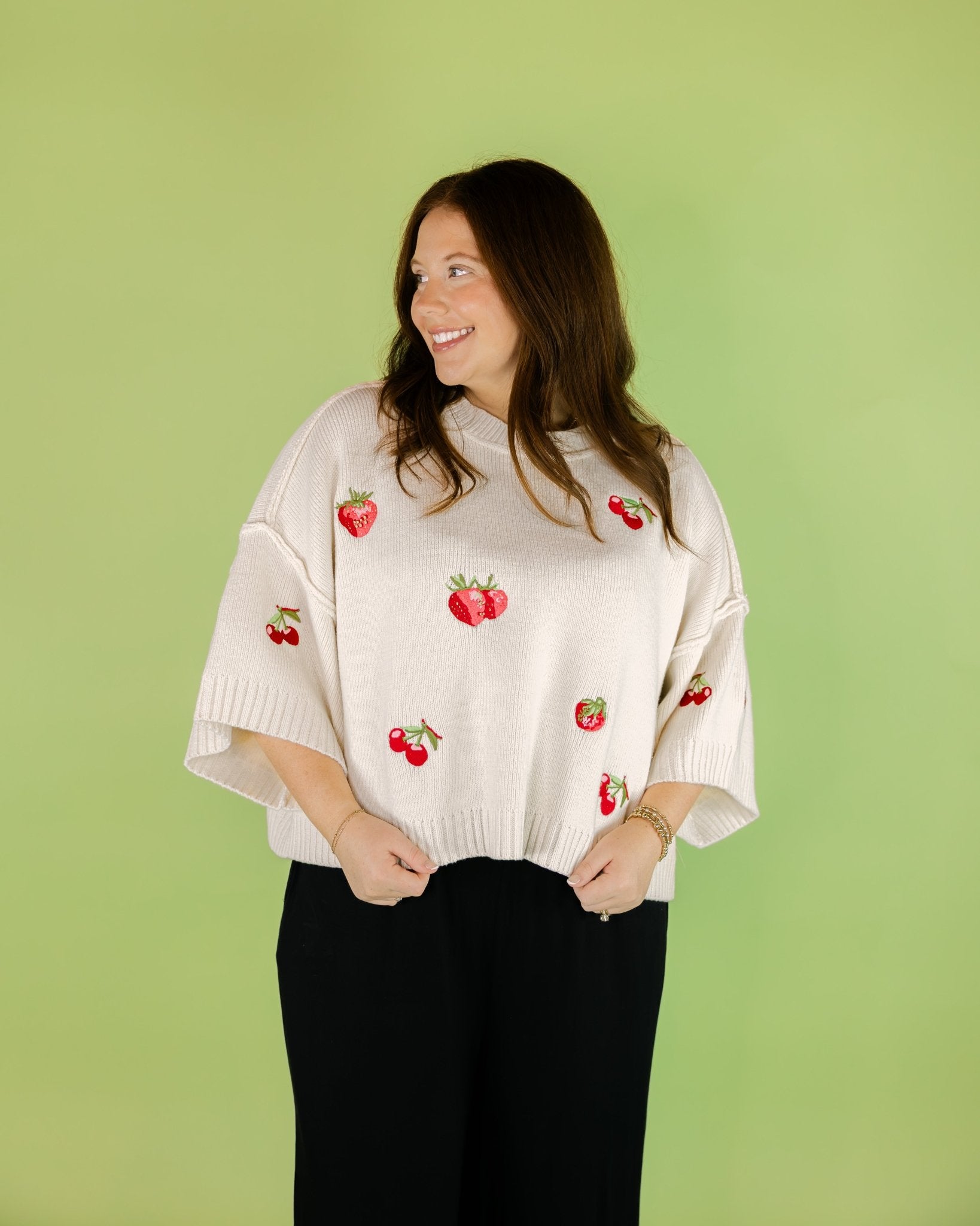 Short Sleeve Fruit Sweater - Olive You BoutiqueOLIVE YOU230948