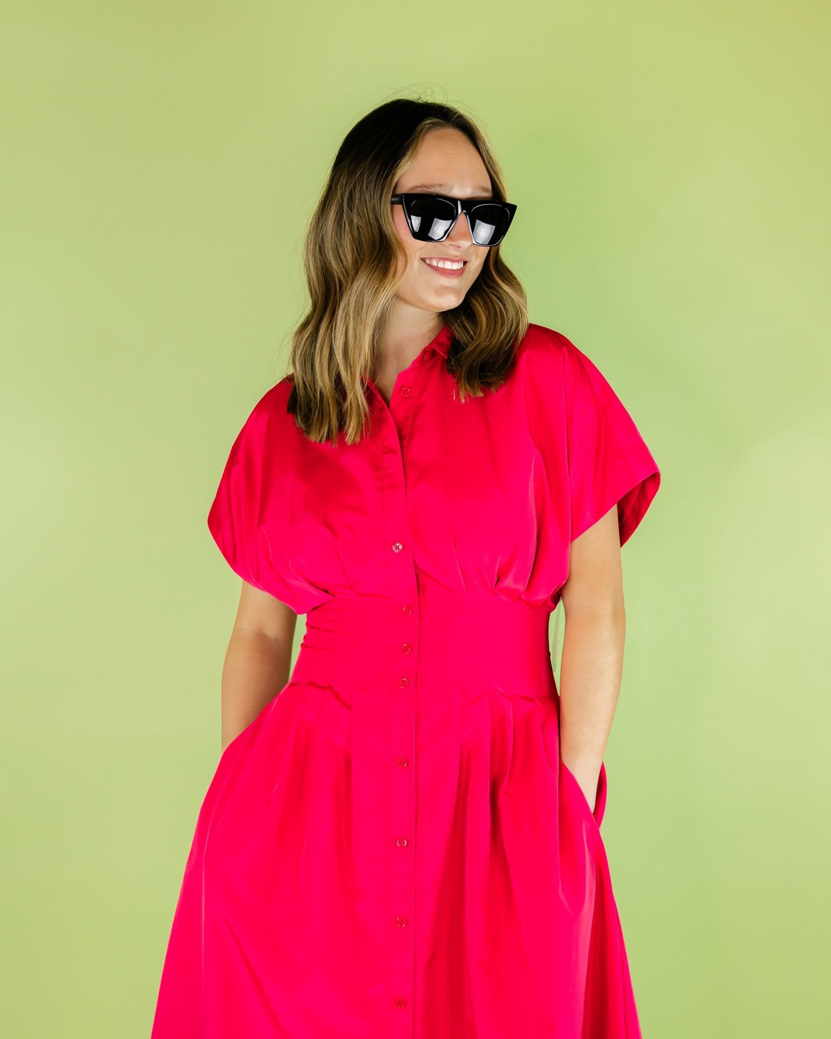 Button Front Midi Dress - Olive You BoutiqueALDEN ADAIR228151