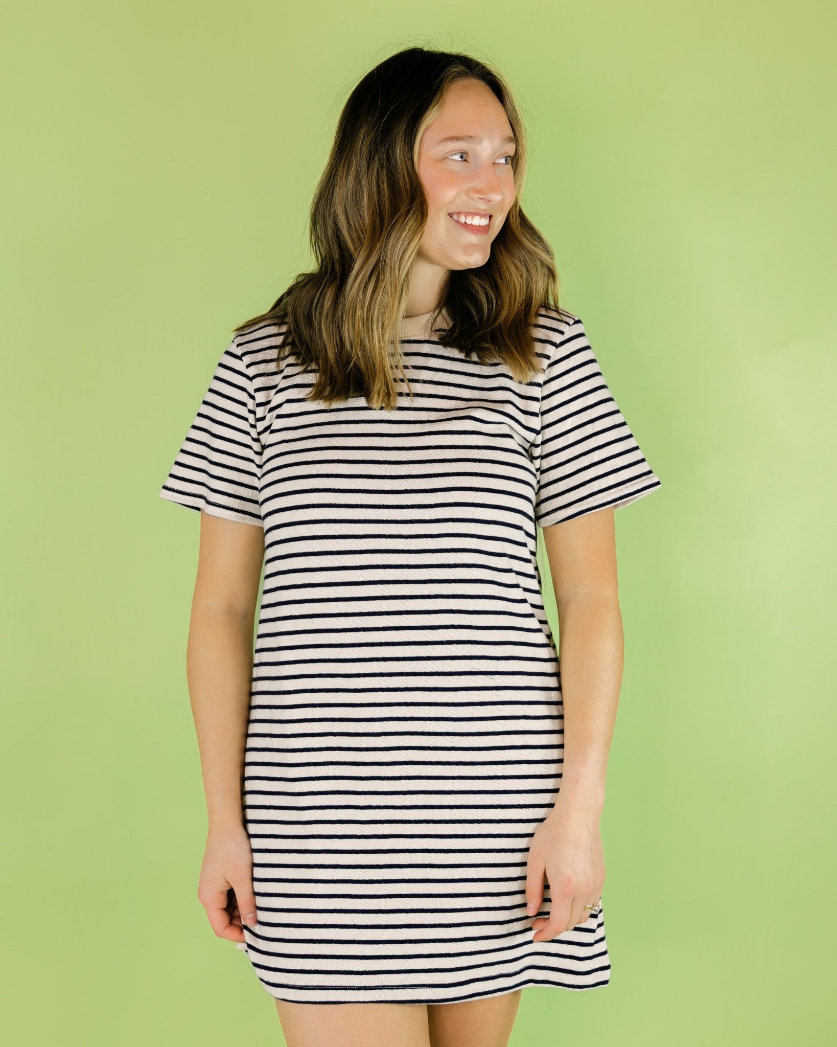 Brushed Rugby T-Shirt Dress - Olive You BoutiquePERFECTWHITETEE227920