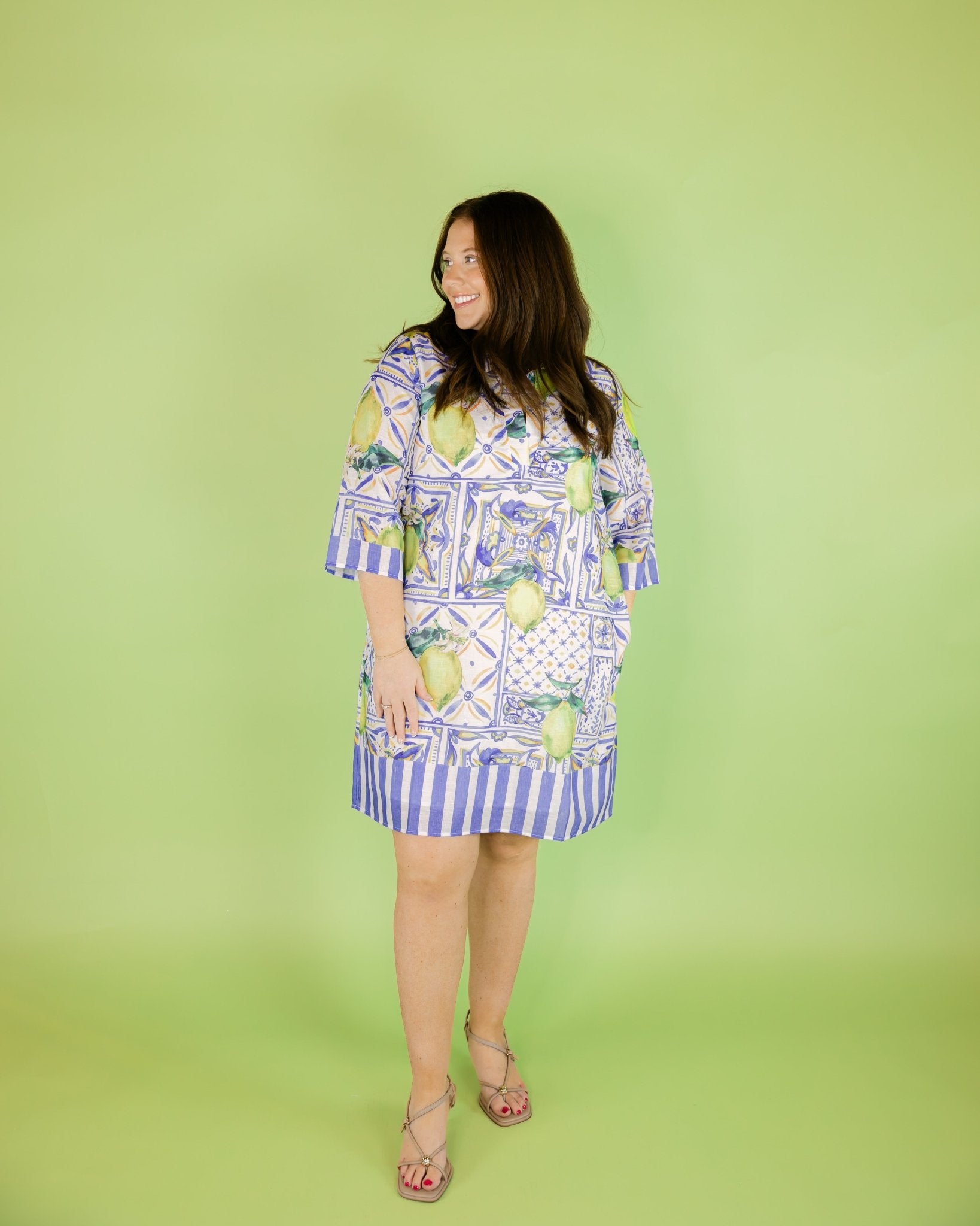 Lemon Bell Sleeve Dress - Olive You BoutiqueJADE229942
