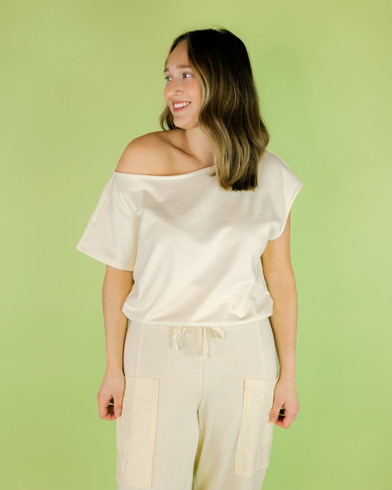 Off Shoulder Solid Top - Olive You BoutiqueOlive You231687