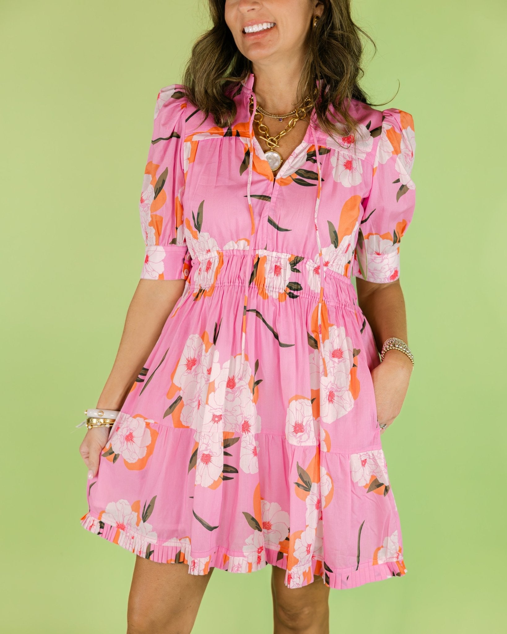 Alice Puff Sleeve Floral Dress - Olive You BoutiqueBEYOND BY VERA227353